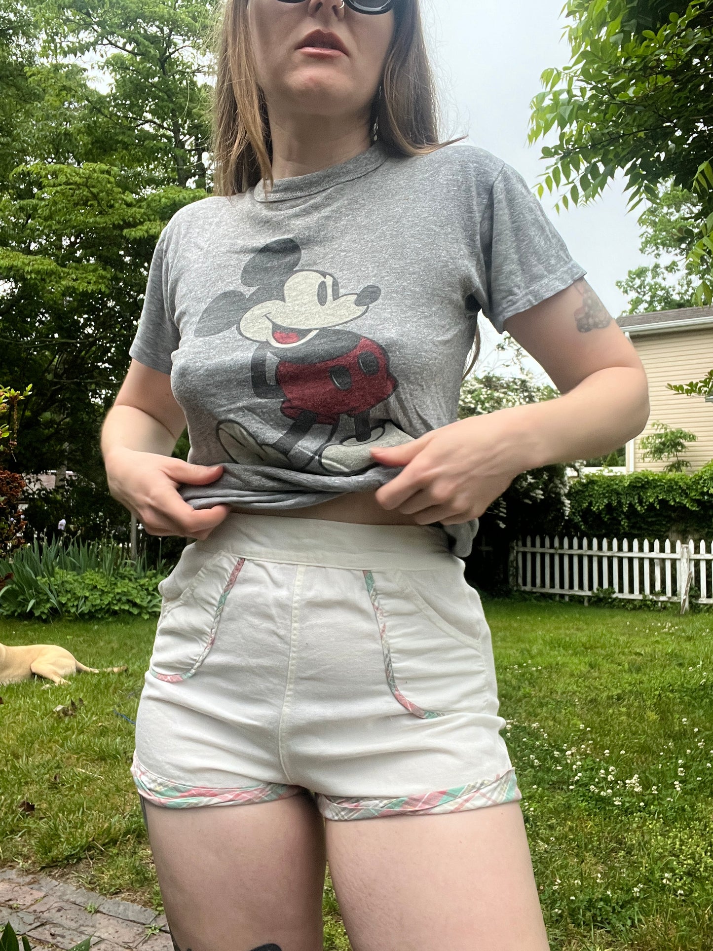 1970s Heather Grey Mickey Mouse Tee S/M