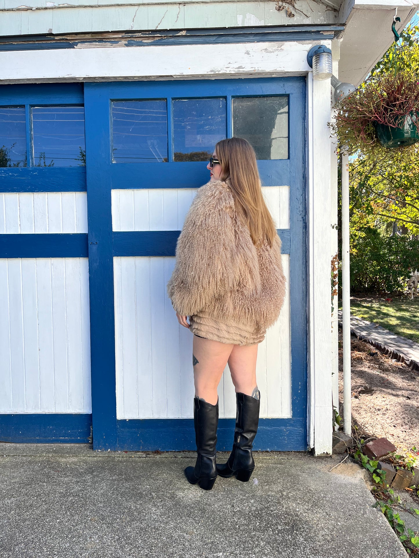 Vintage Mongolian Lamb & Rabbit Fur Coat