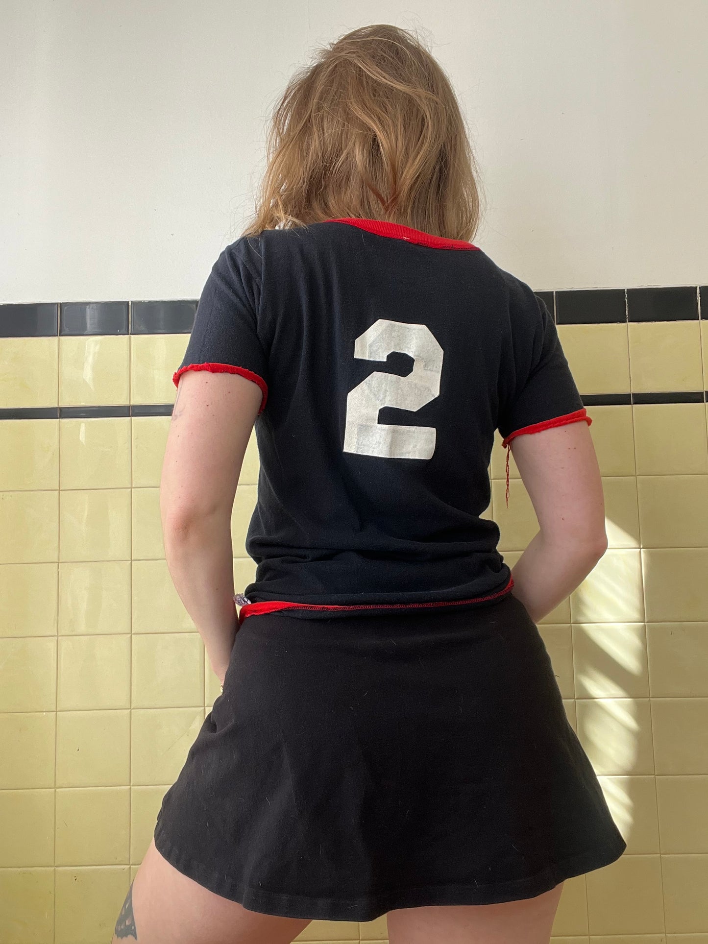 1970s/1980s Black Cotton Jersey #2 S/M