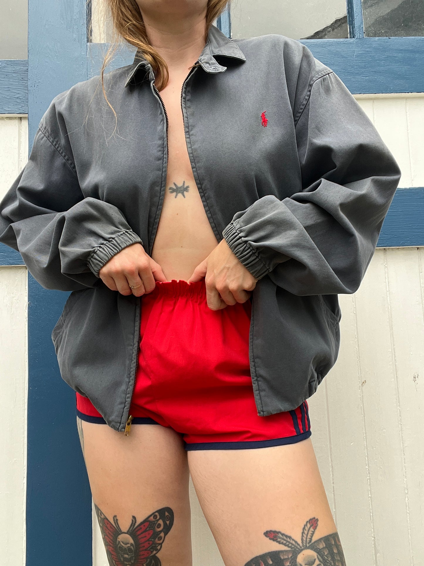 1970s 3 Stripe Red Shorts