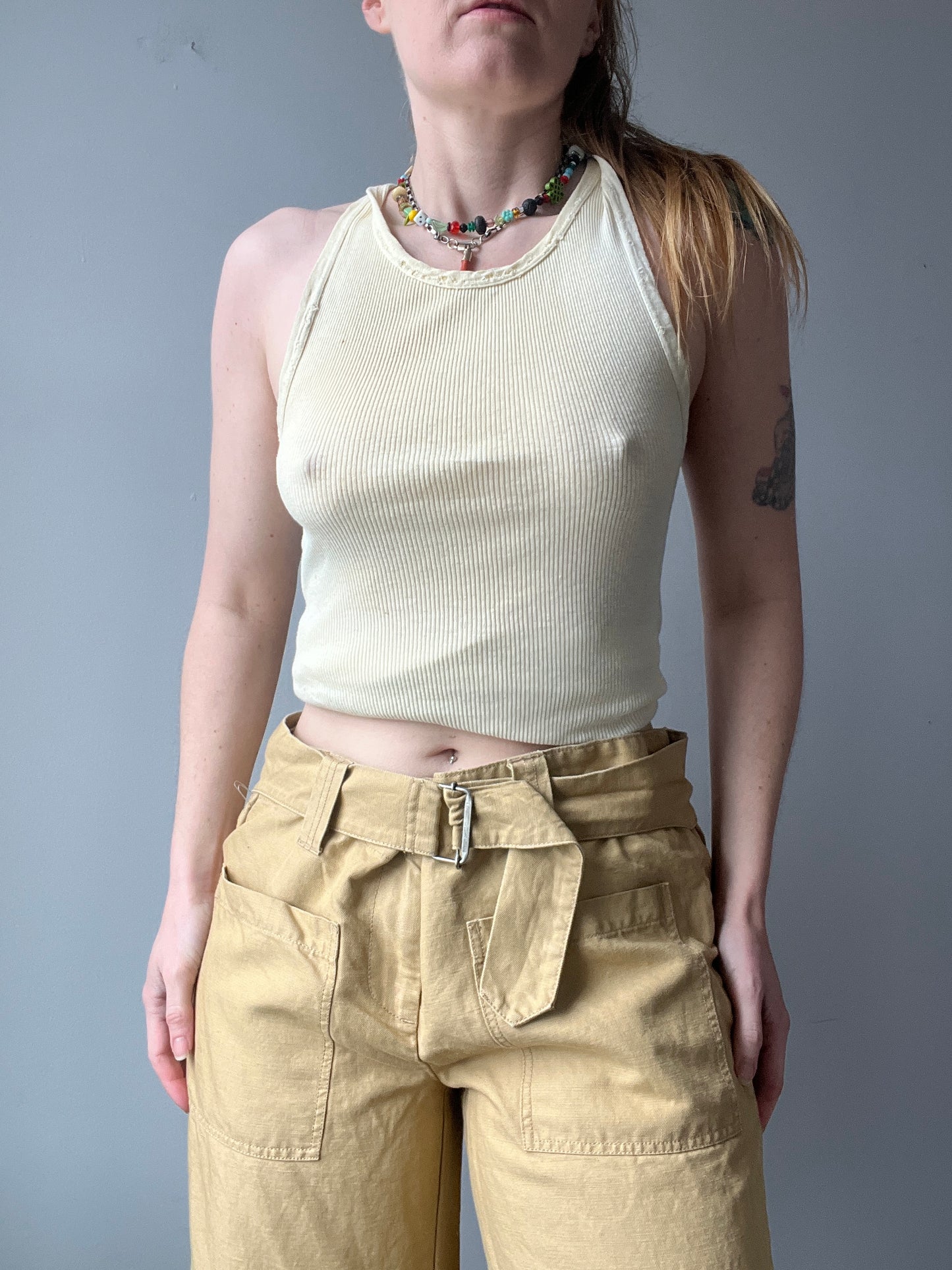 Flax/Cotton Tan Trousers