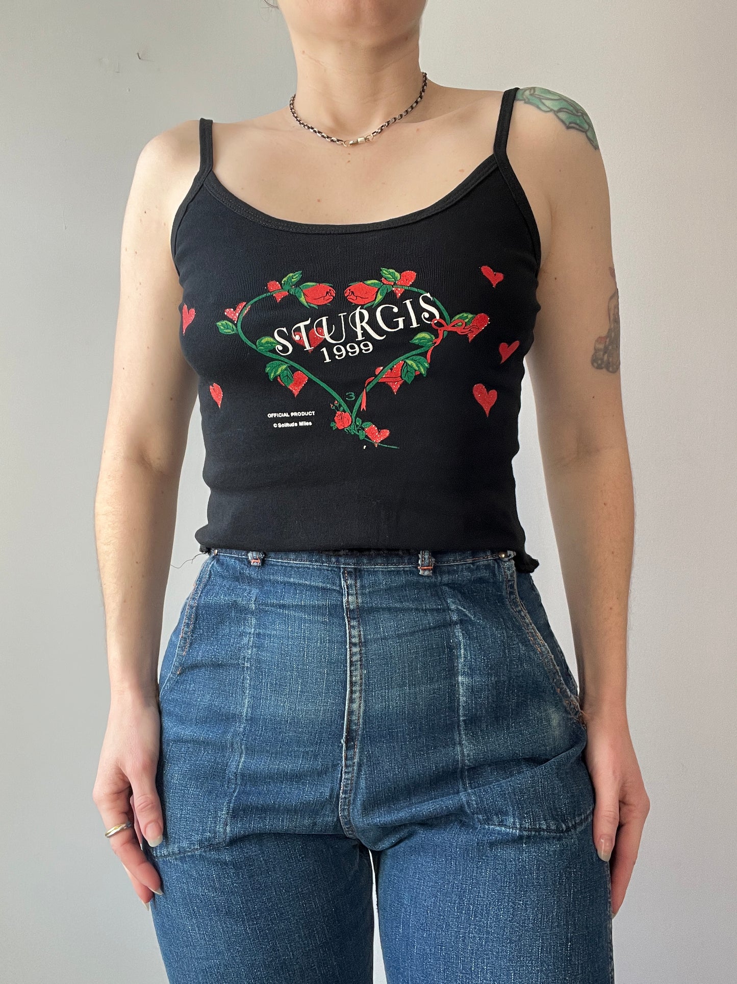 Vintage Sturgis 1990s Roses Tank S