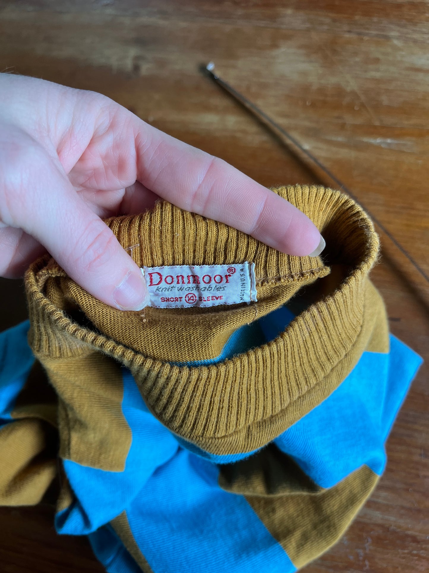1960s Blue Stripe Baby Tee S