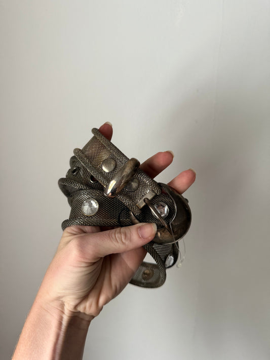 Metal 1980s Silver Belt