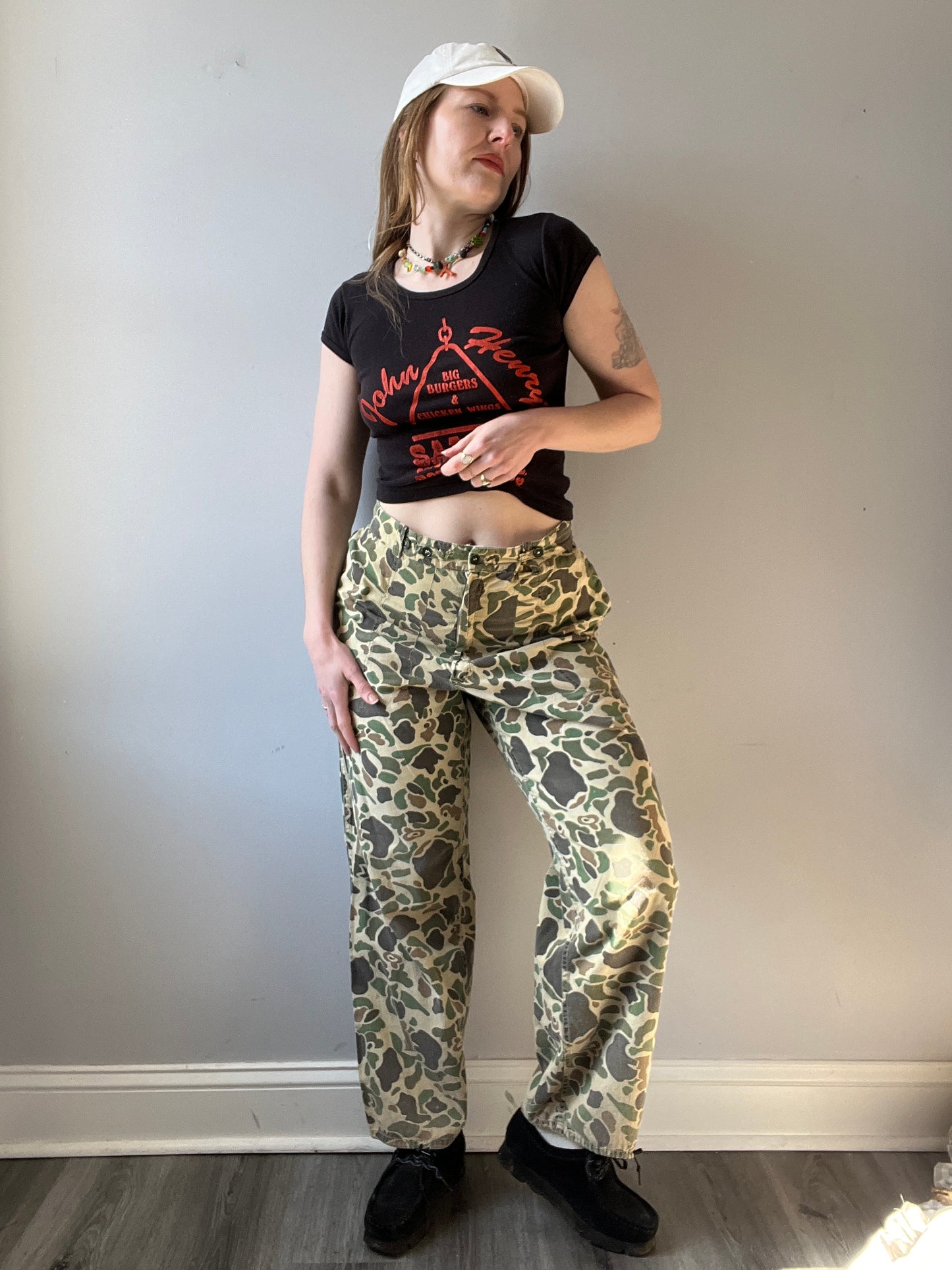 1980s Cotton Camo Pants 28" - 32"