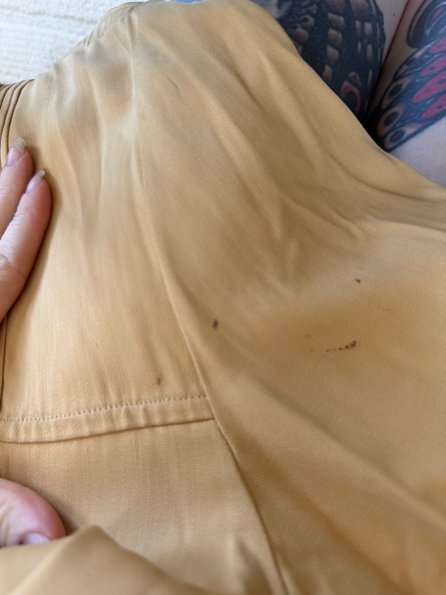 1950's Tan Gabardine Zip Up Jacket Buck Skin Joe M/L