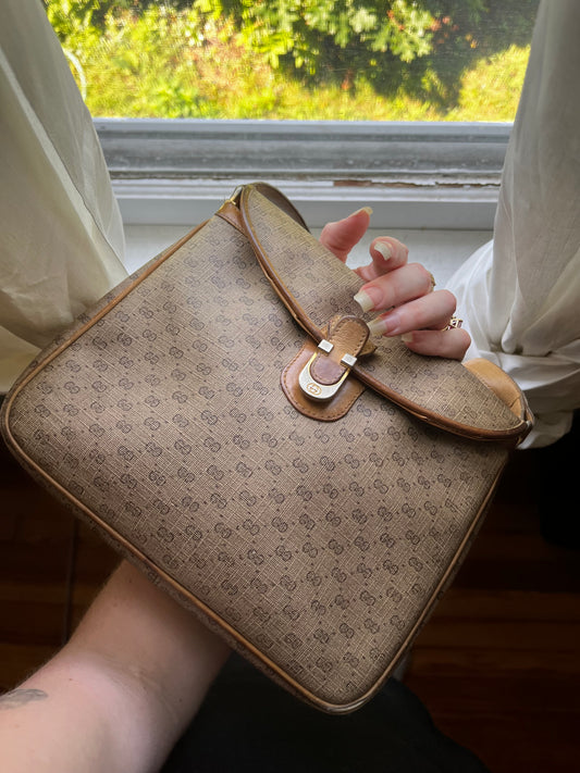 Vintage 1980s Gucci Crossbody Purse Guccissima