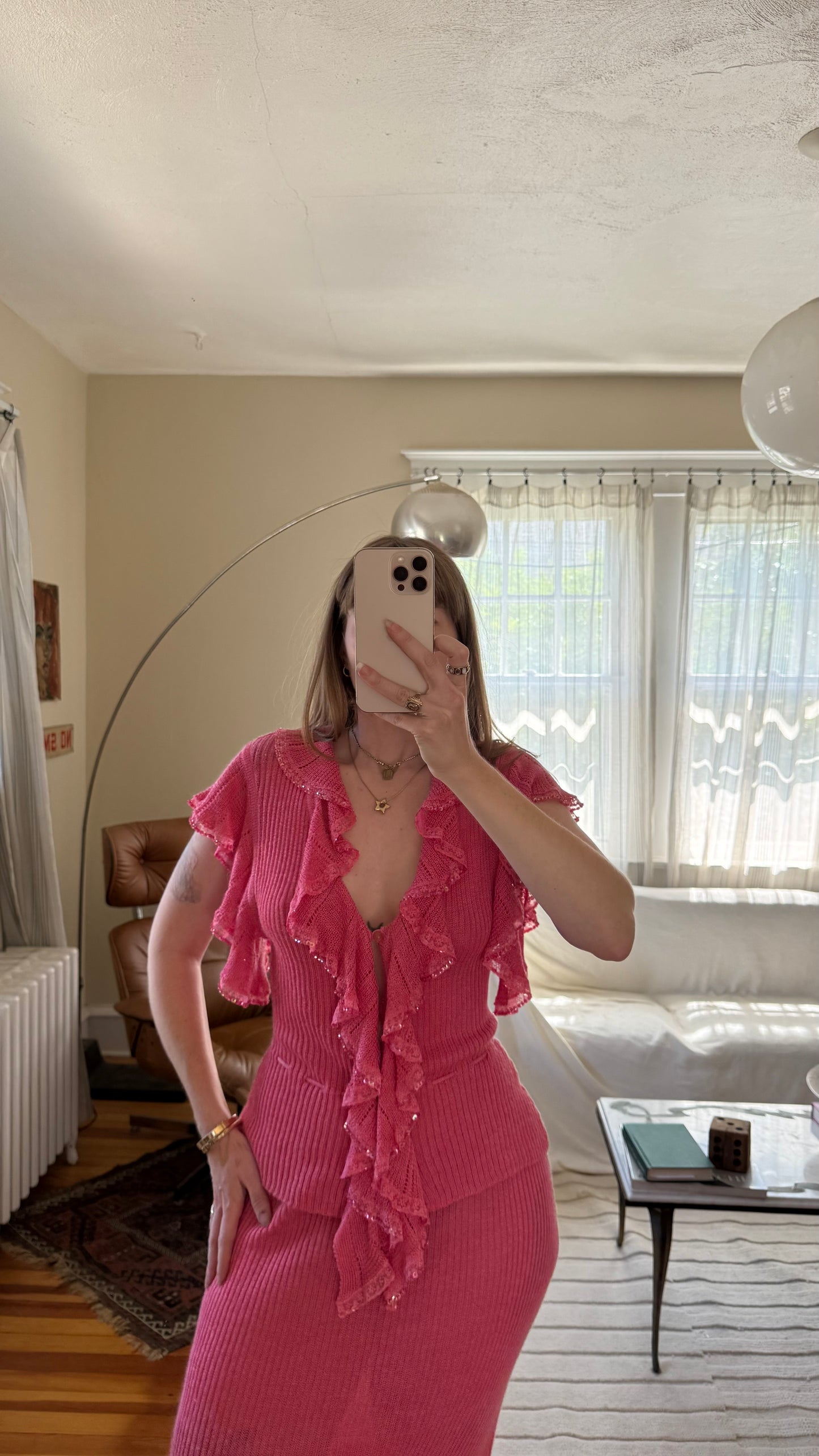 1990s Betsey Johnson 2 Piece Pink Set M/L