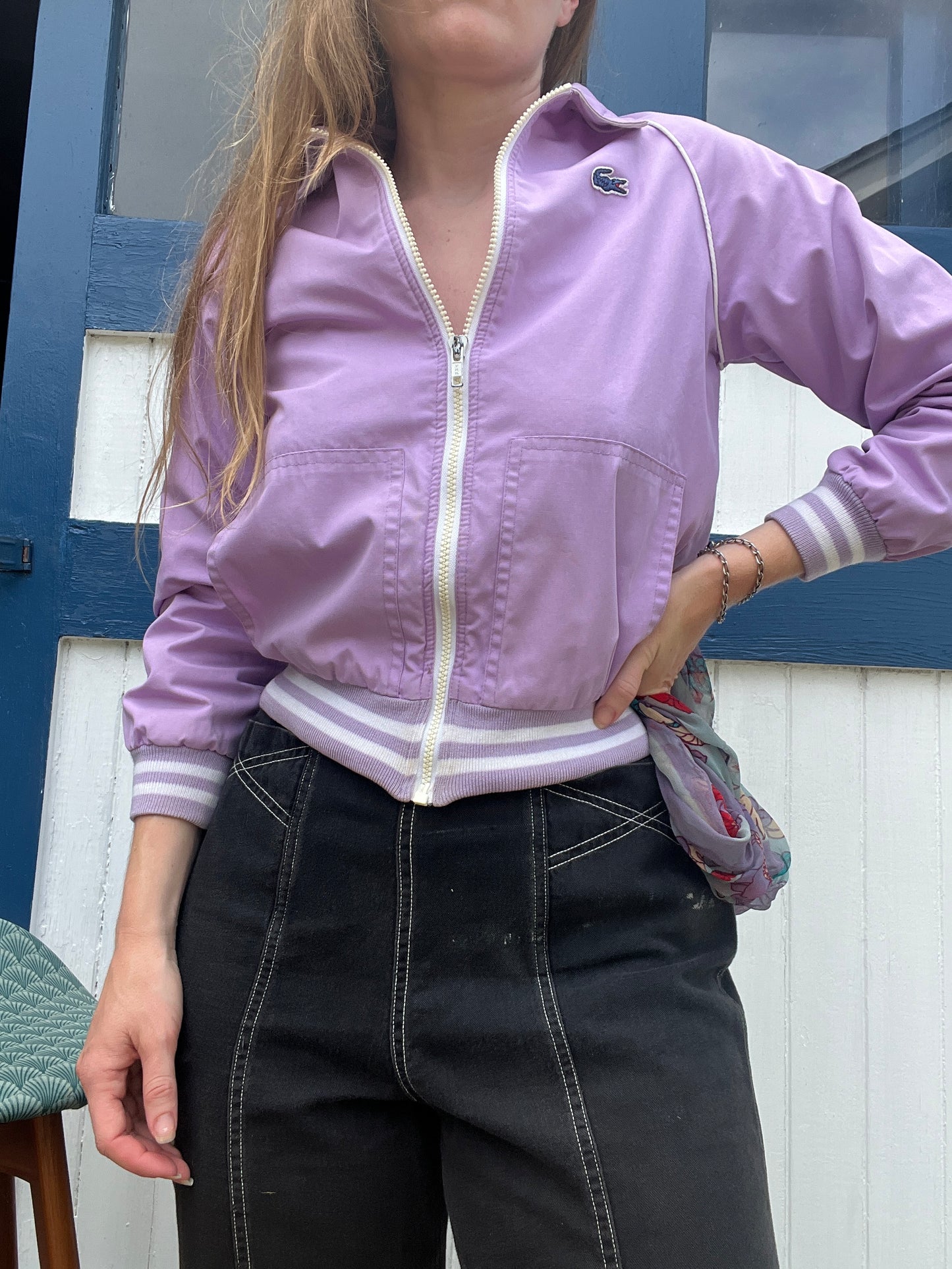 1970s Purple Lacoste Sports Zip Up