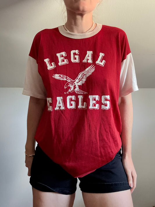 1960s/1970s Legal Eagles Red Jersey Tee L