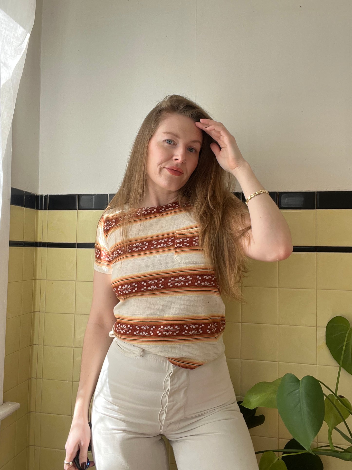 1950's/1960's Cotton Printed Pocket Tee XS/S