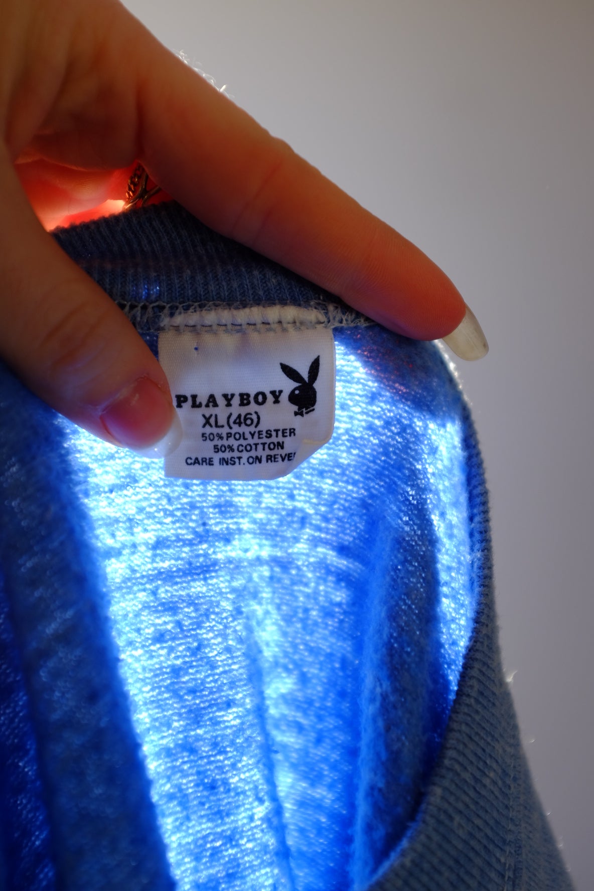 1970’s Playboy Blue Crew Neck L