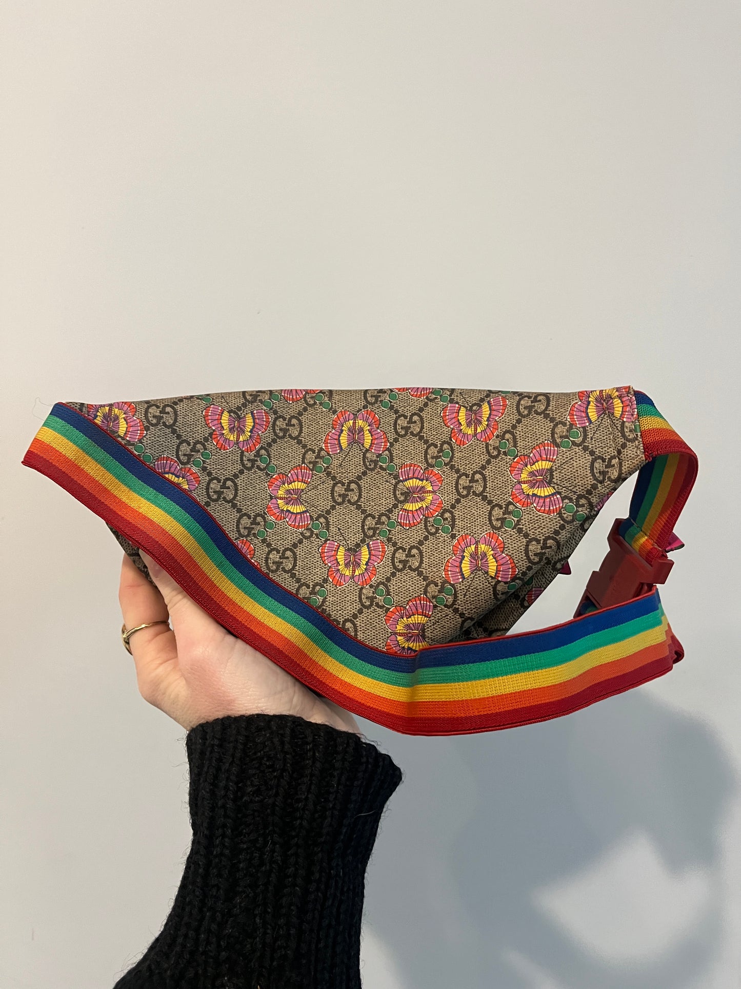 Authentic Gucci Monogram Butterfly Belt Bag