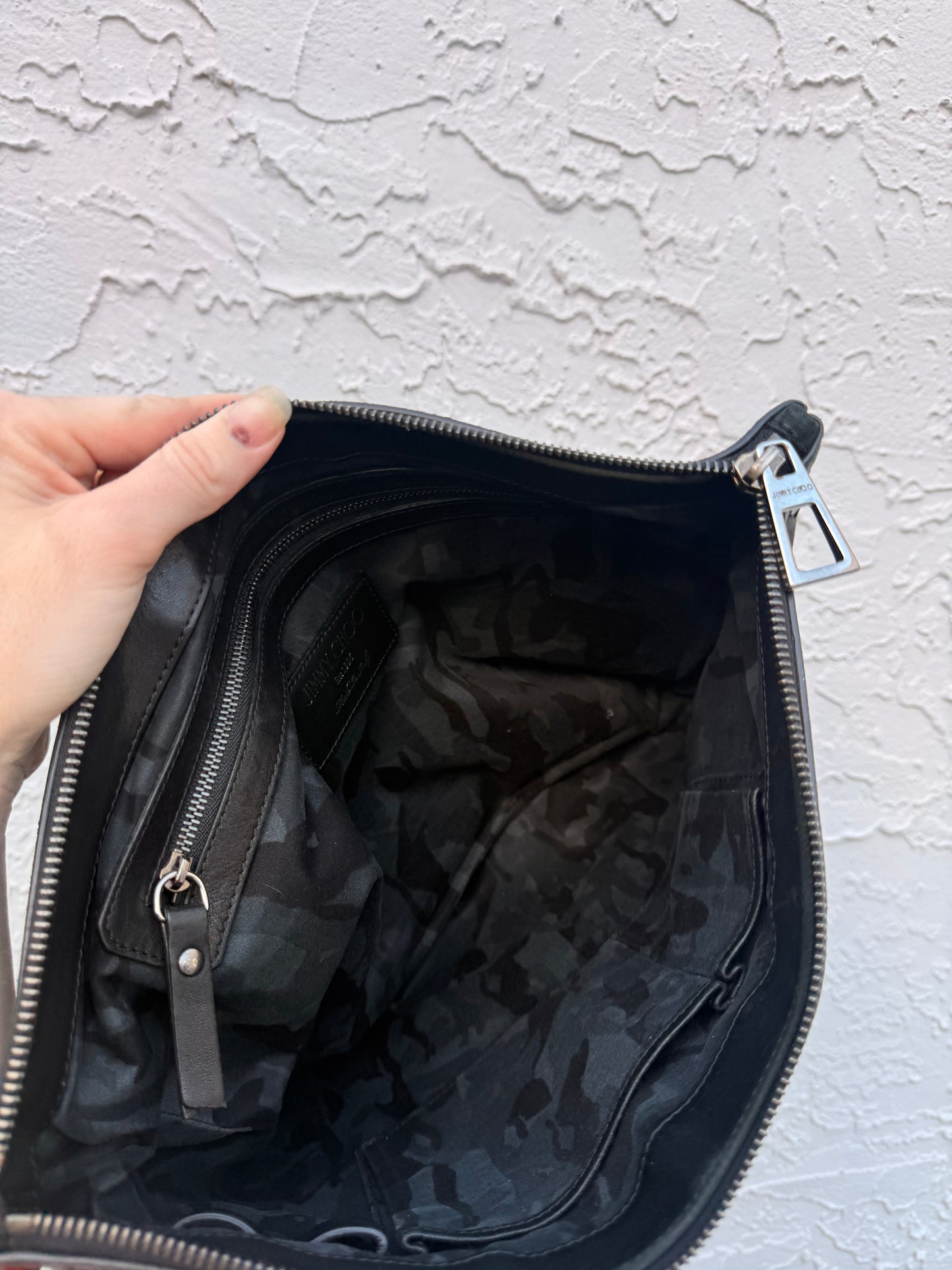 Jimmy Choo Leather Star Studded Clutch