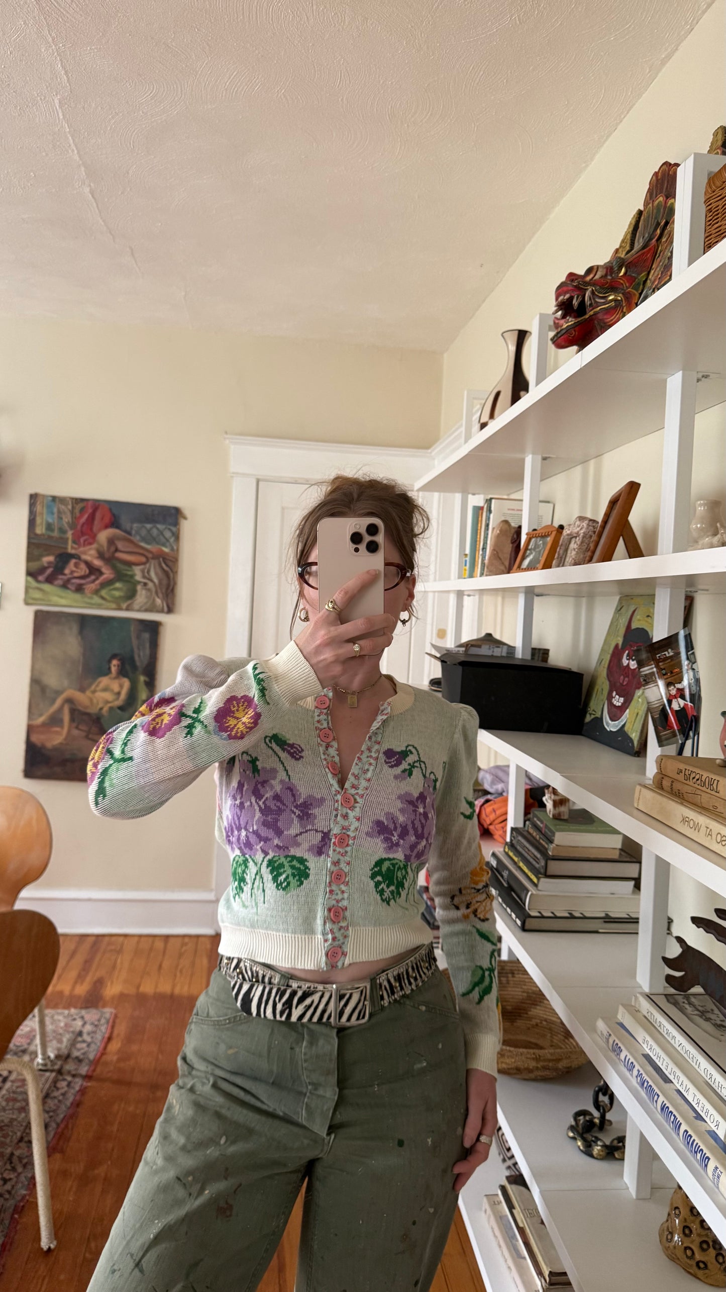 Betsey Johnson Alley Cat Floral Wrap Sweater