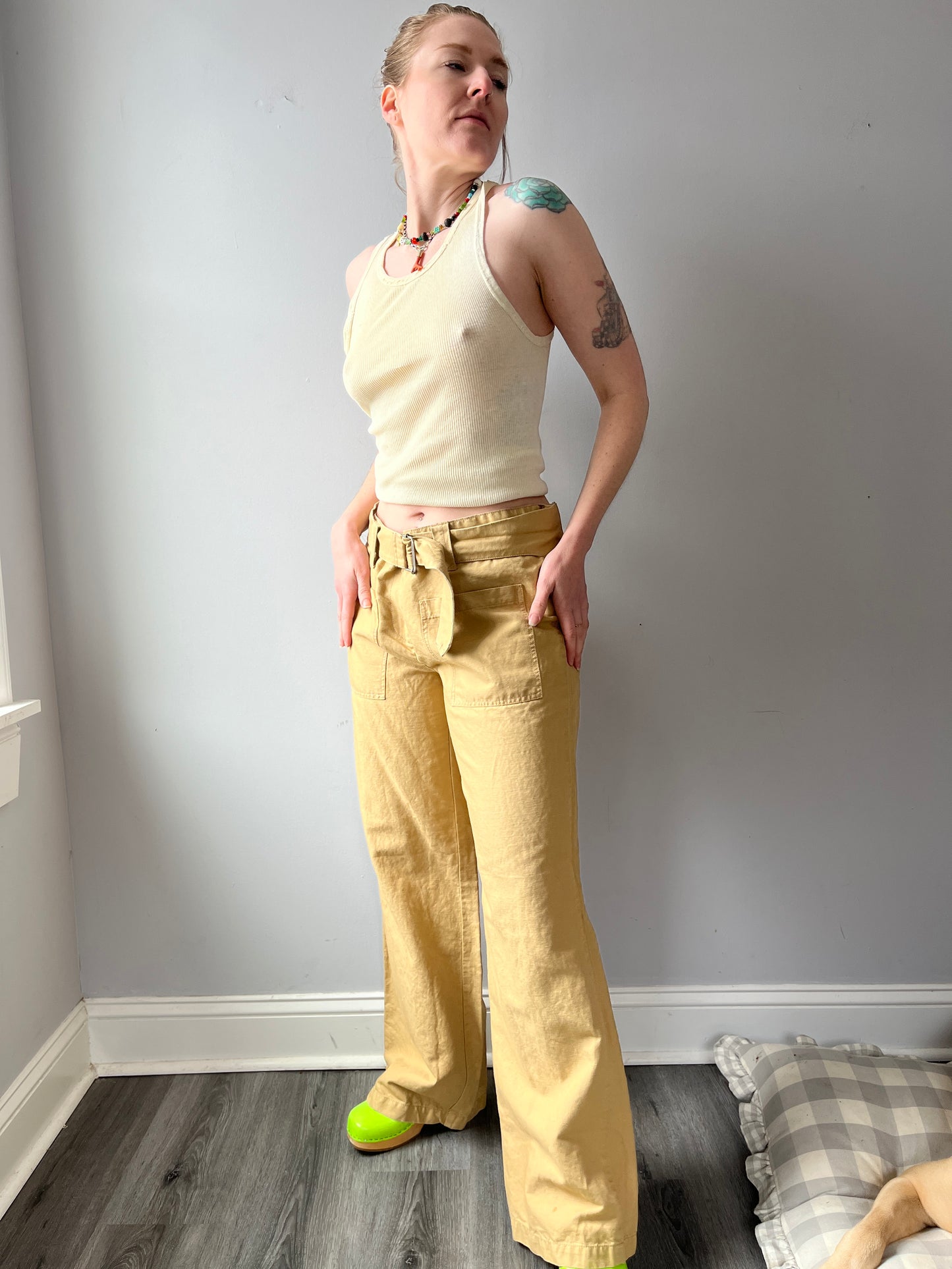 Flax/Cotton Tan Trousers