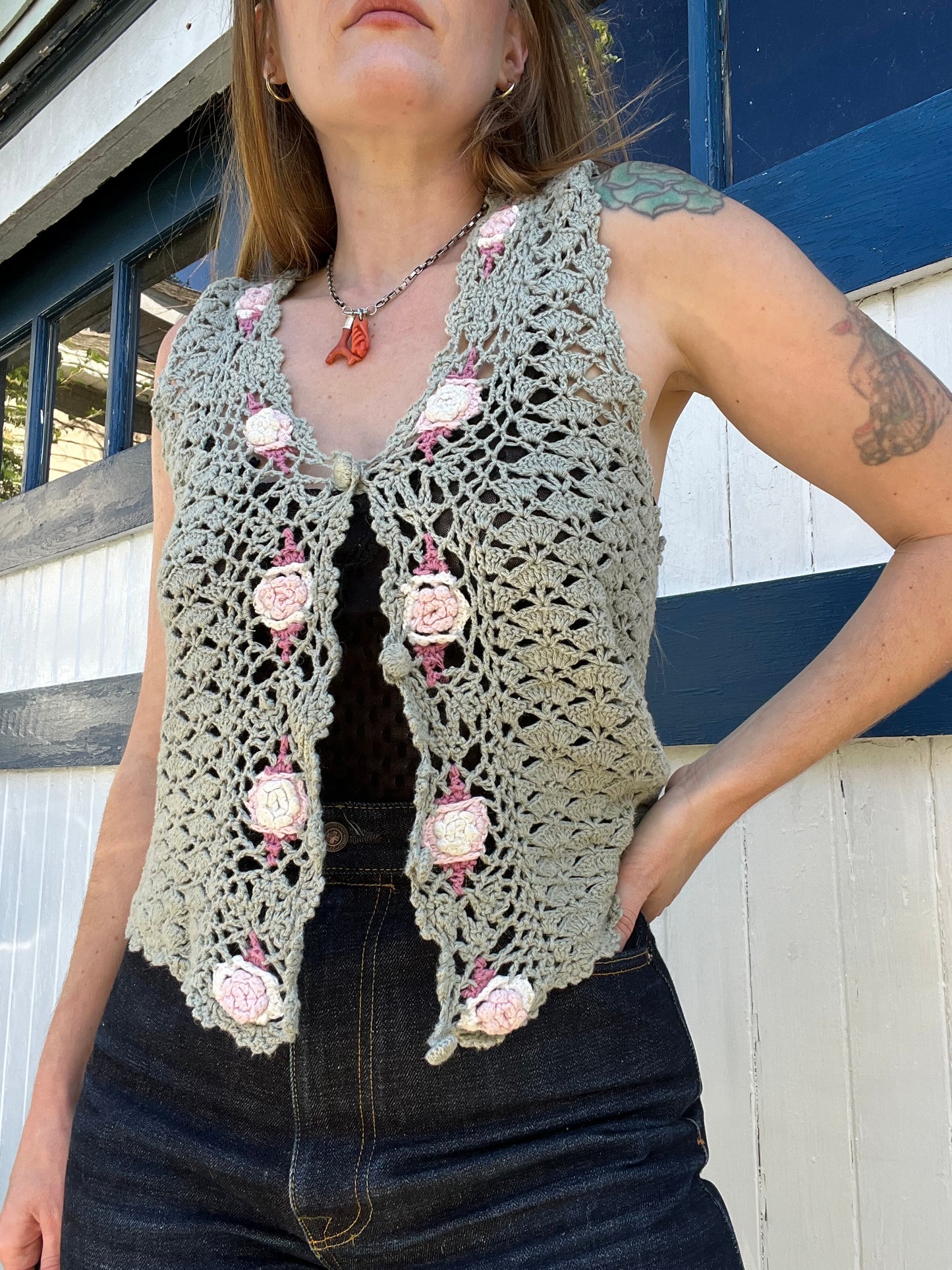 1990s Floral Vest