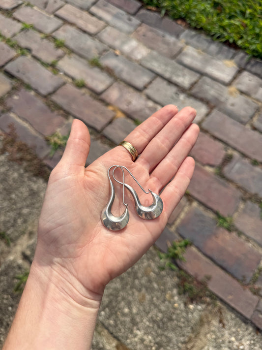925 Sterling Swirly Drop Tear Drop Earrings