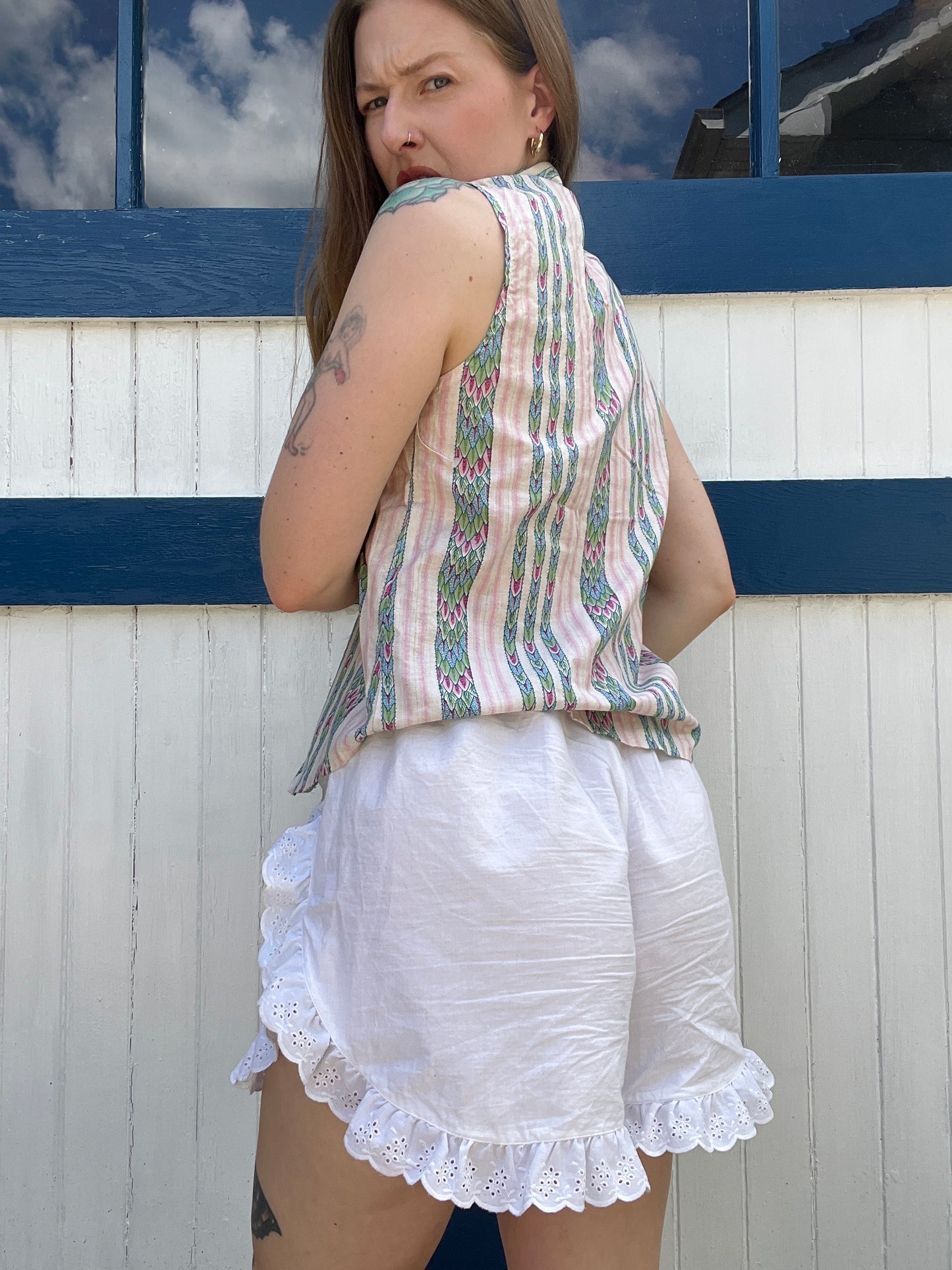 Vintage 1980s Short Sleeve Pink Western Wear Top