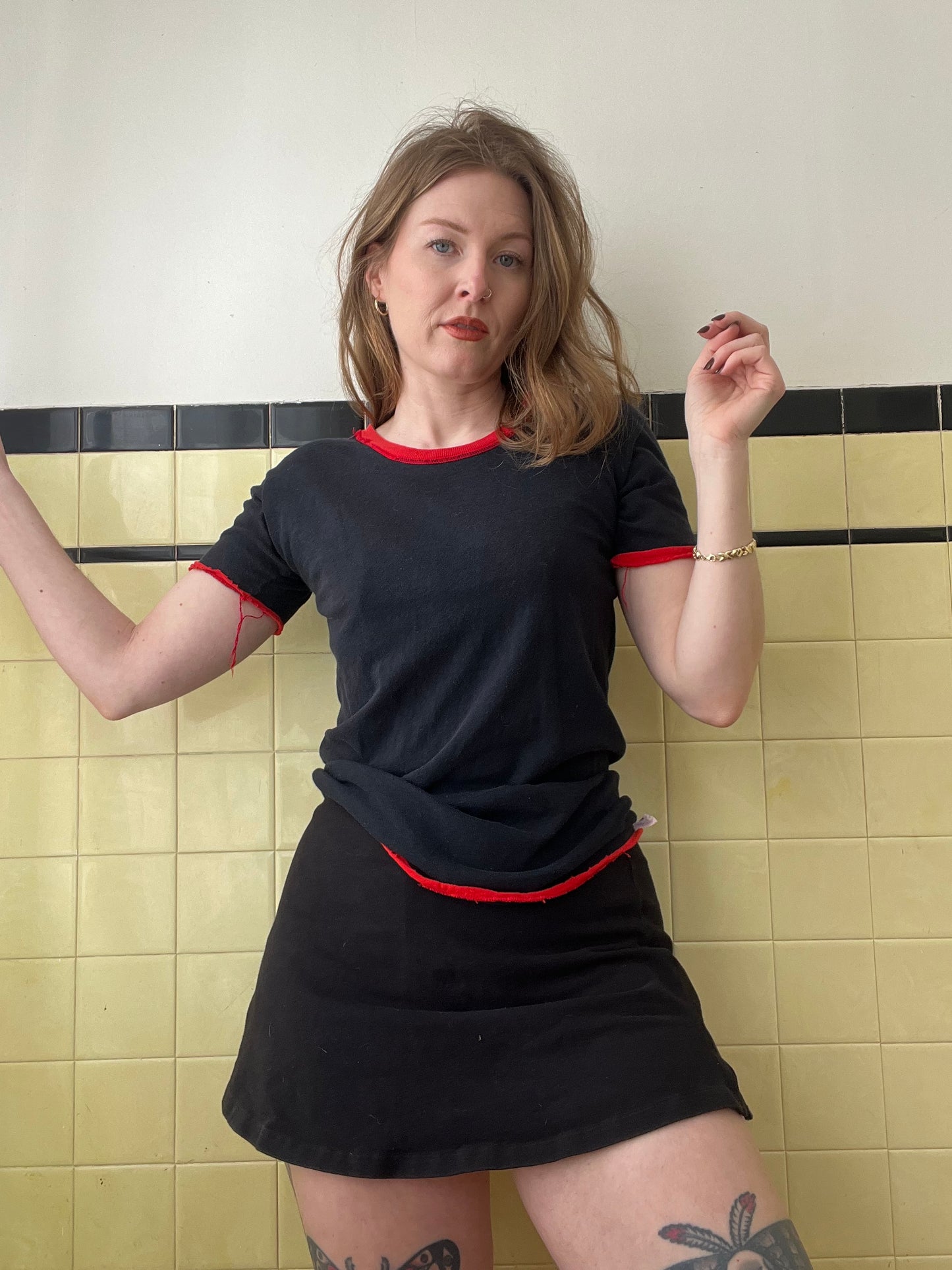 1970s/1980s Black Cotton Jersey #2 S/M