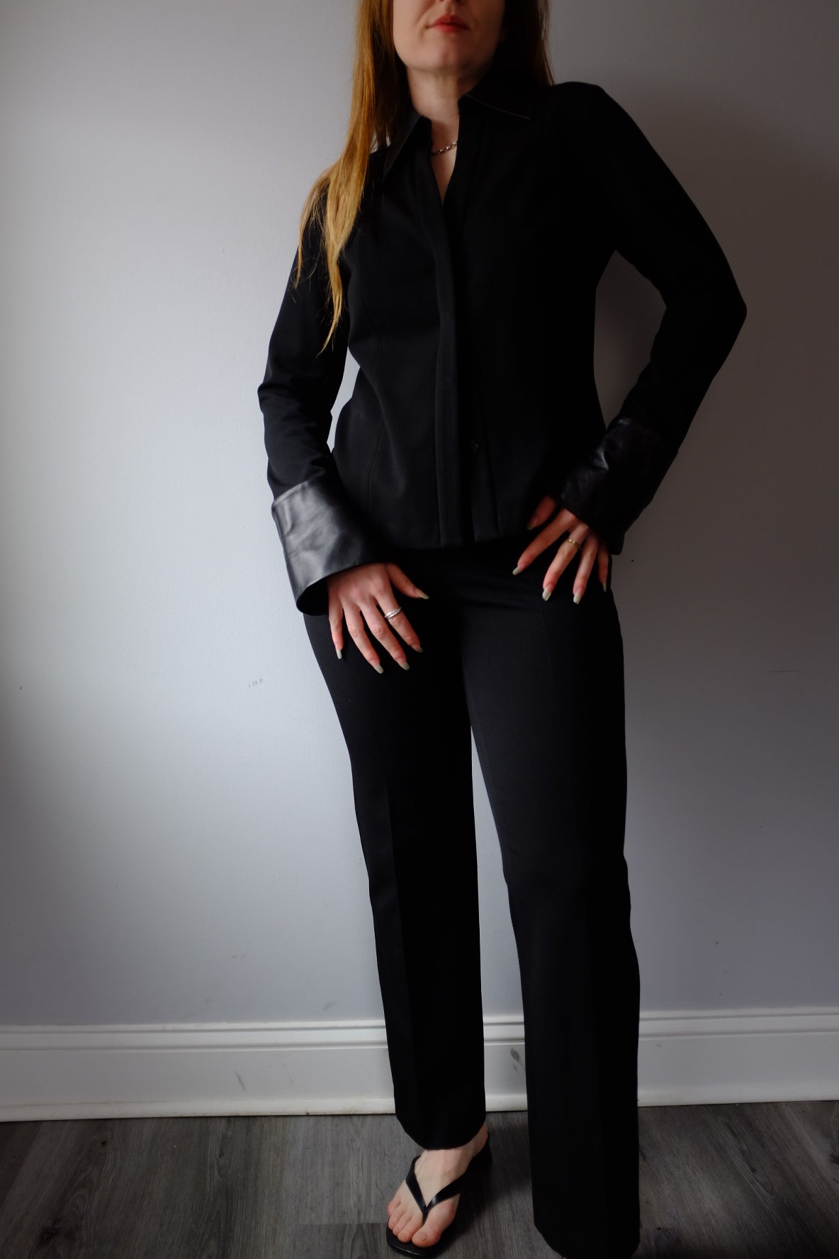 1990’s Black Suit with Leather S/M