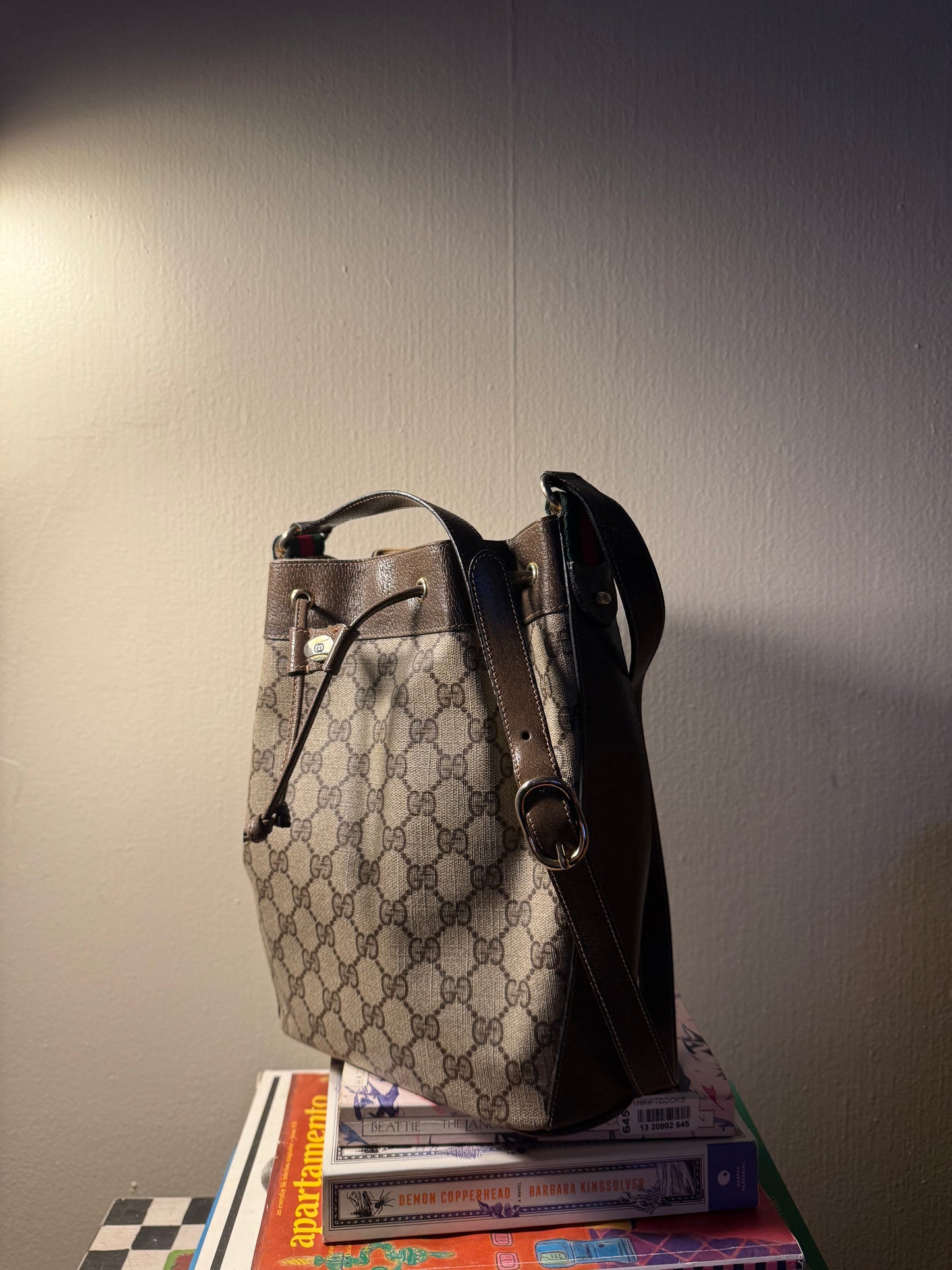 1980s Gucci GG Shoulder Bag