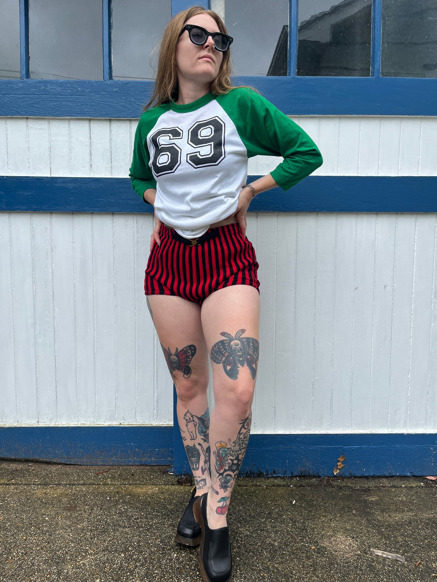 1980s 69 Green Raglan Tee