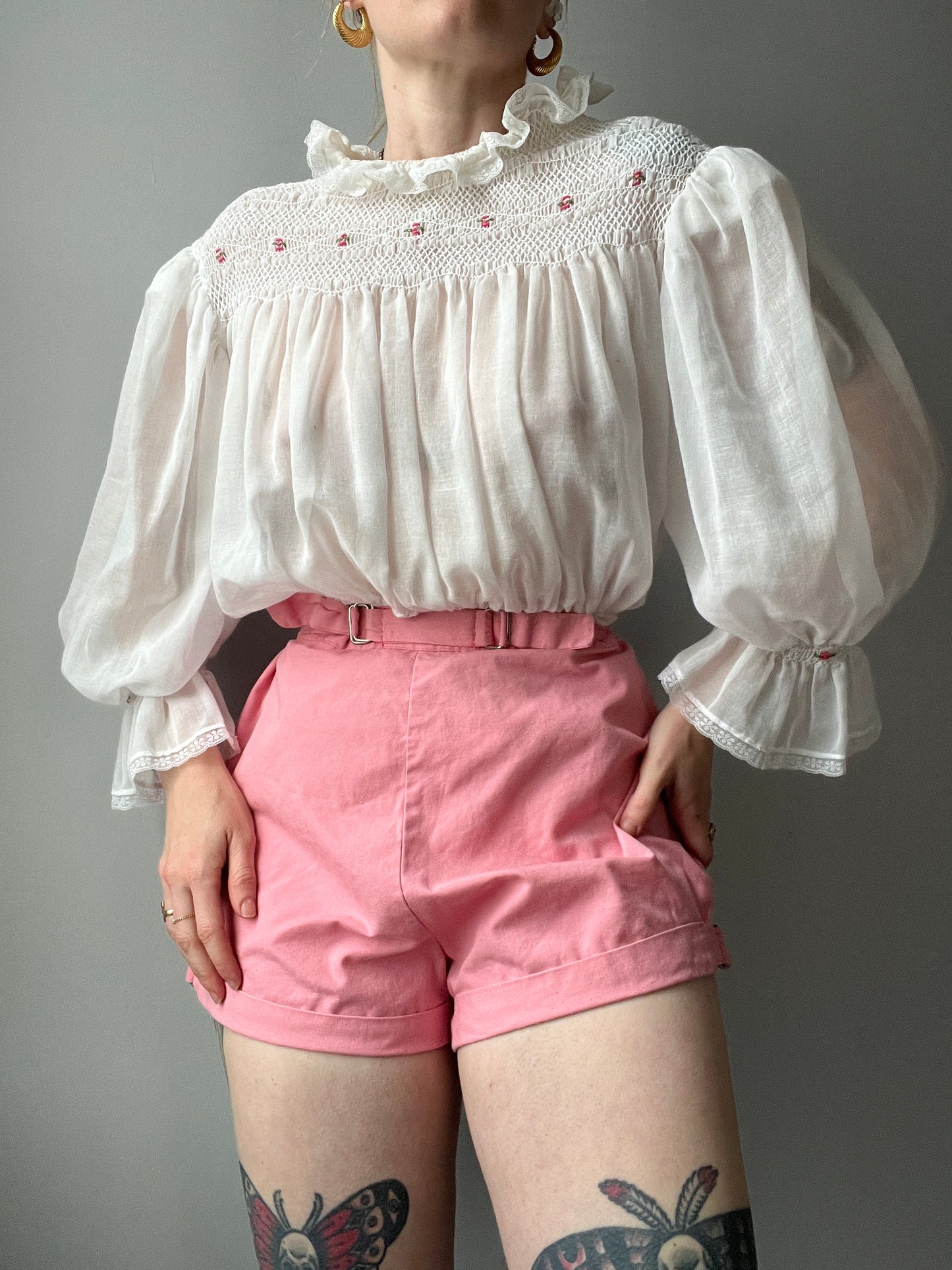 1940s Bubblegum Pink Buckle Shorts