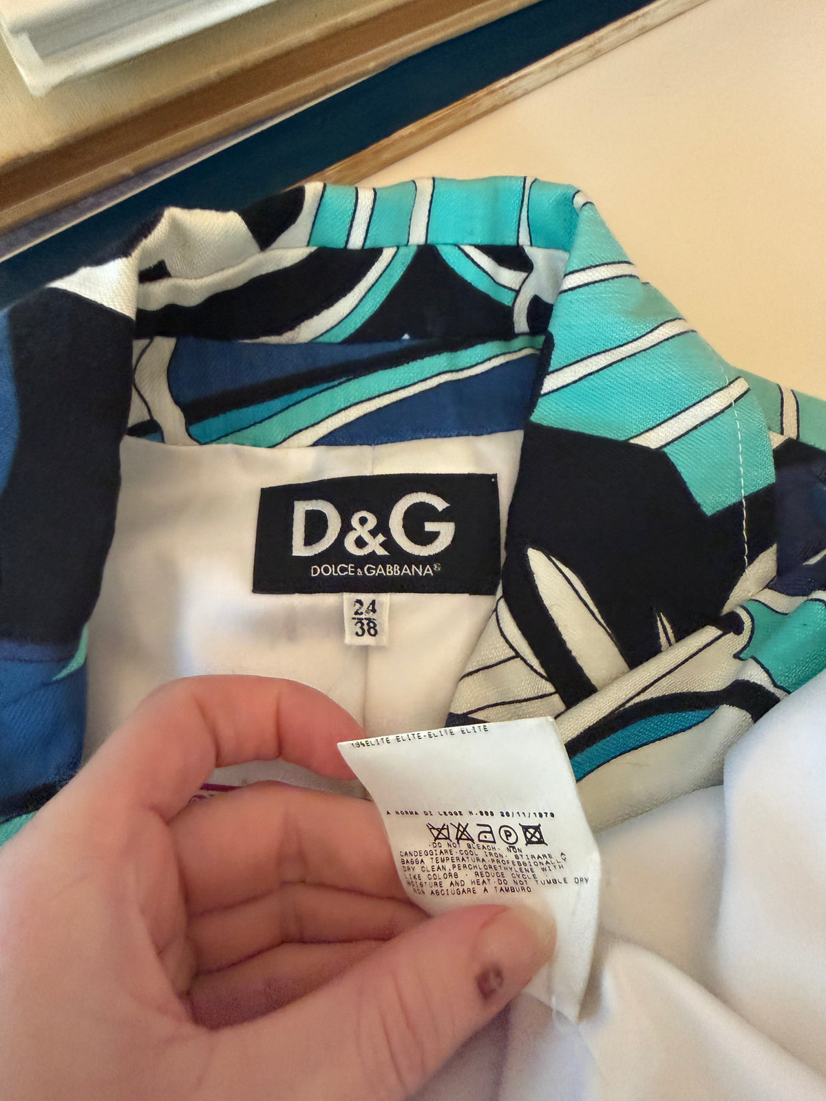 Y2K Dolce & Gabbana Blue 100% Cotton Blazer