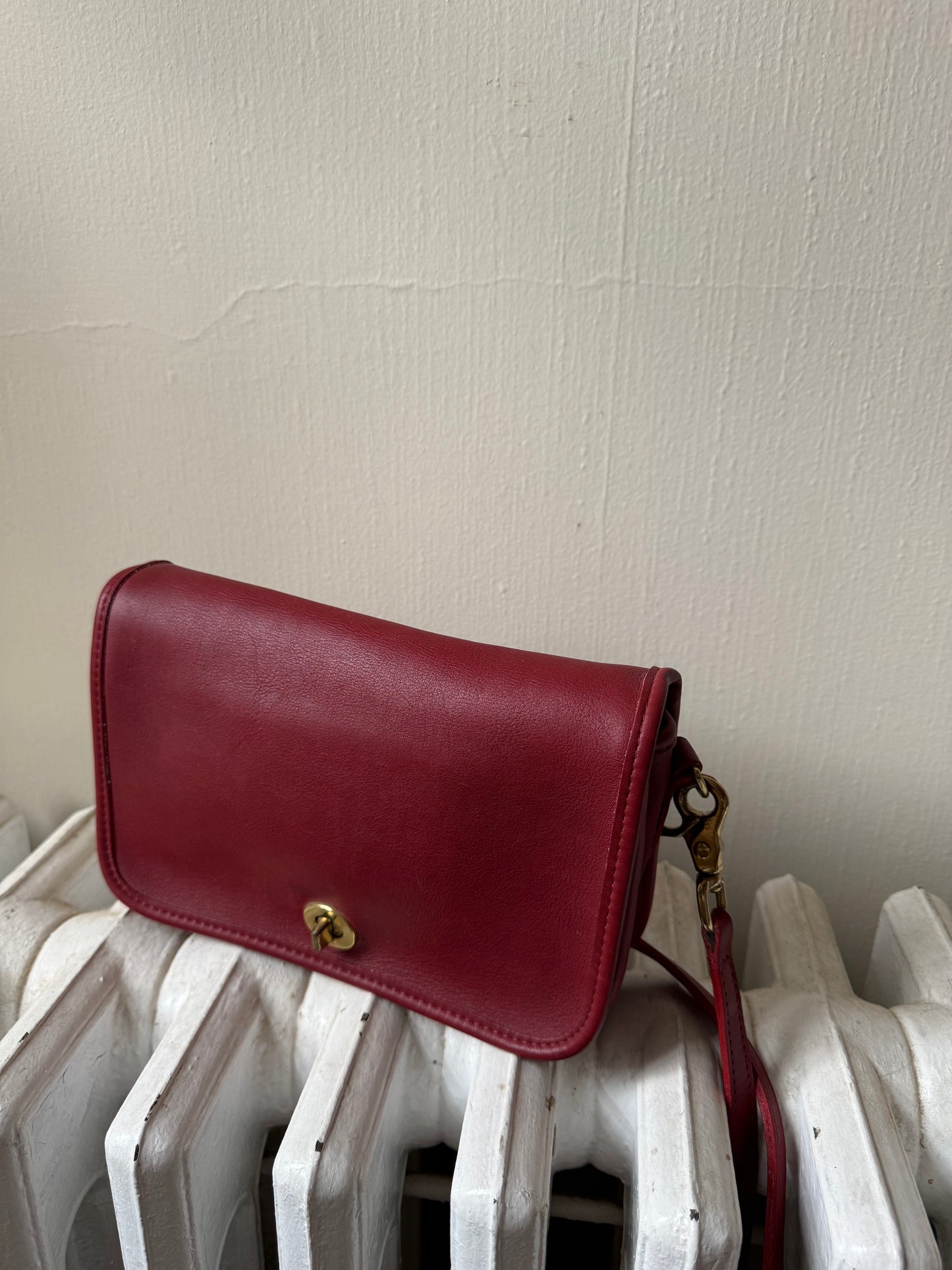 Made in USA Red Convertible Clutch Coach Bag