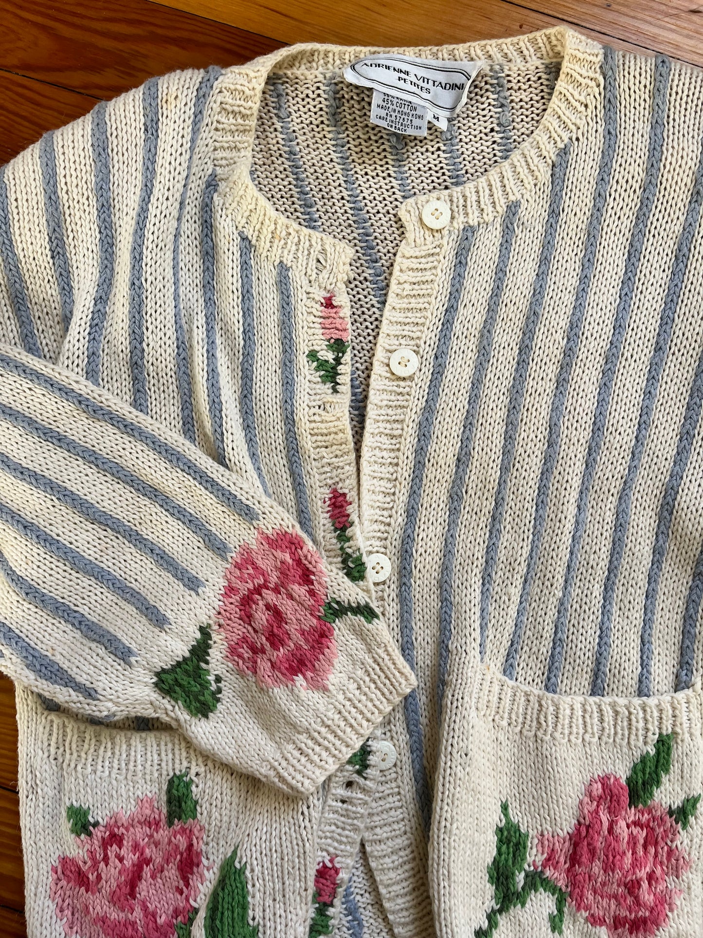 Perfect Vintage Knit Rose Sweater