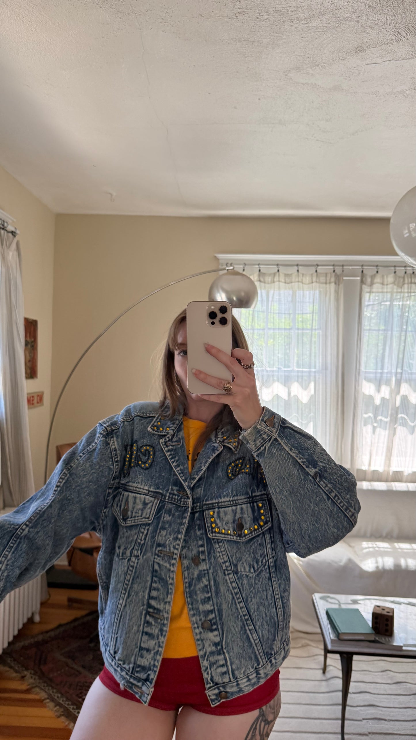 1980s Hand Painted Wild Cat Tiger Denim Jacket S-L