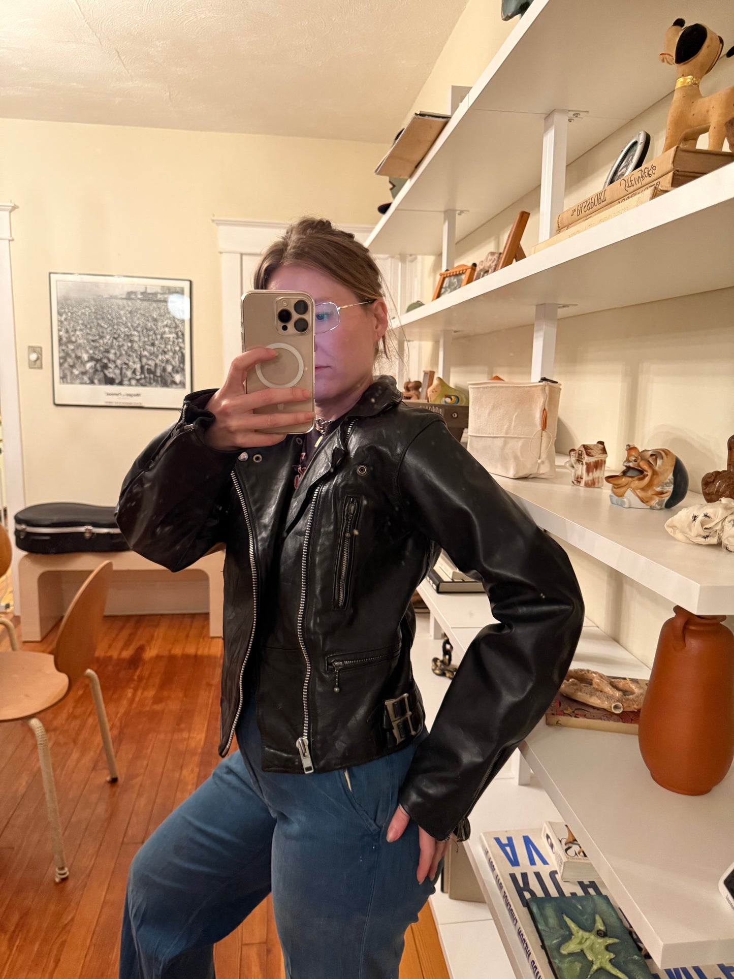 1960s Speedman Leathers Black Leather Biker Moto Jacket