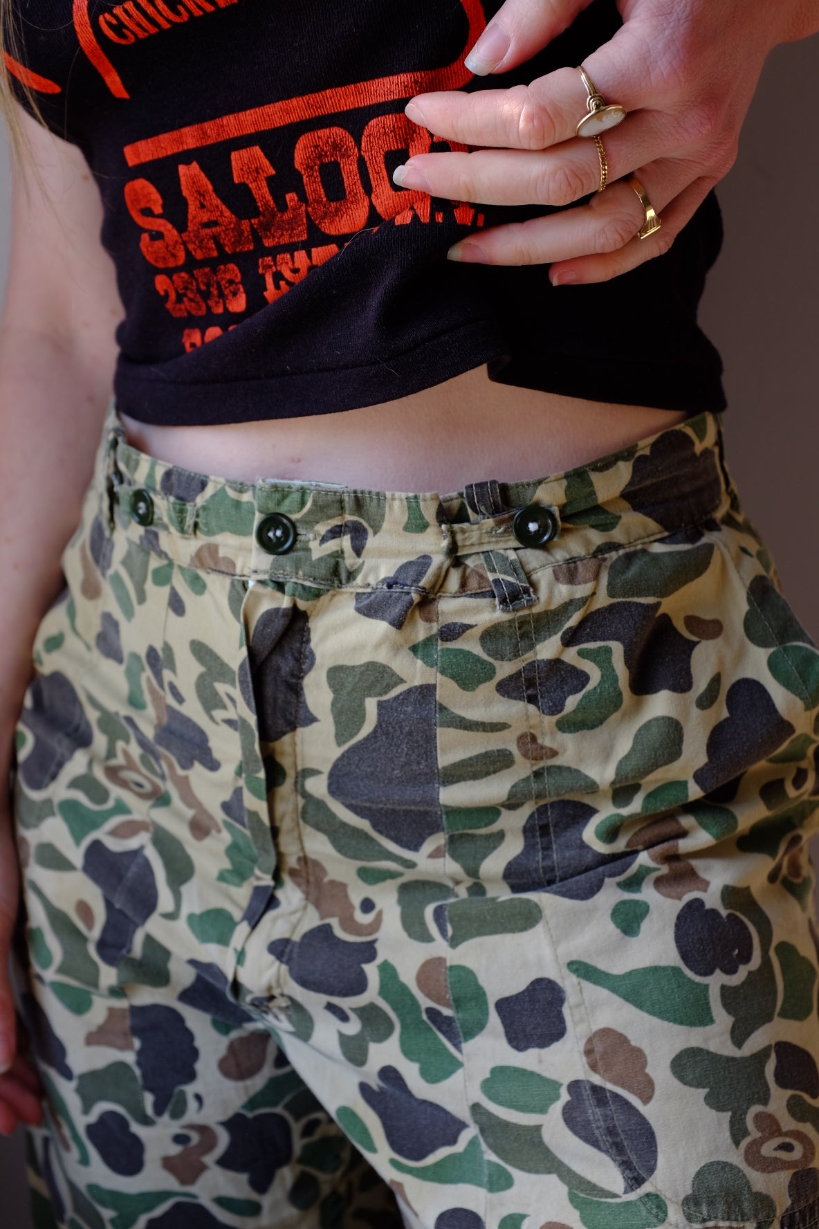 1980s Cotton Camo Pants 28" - 32"