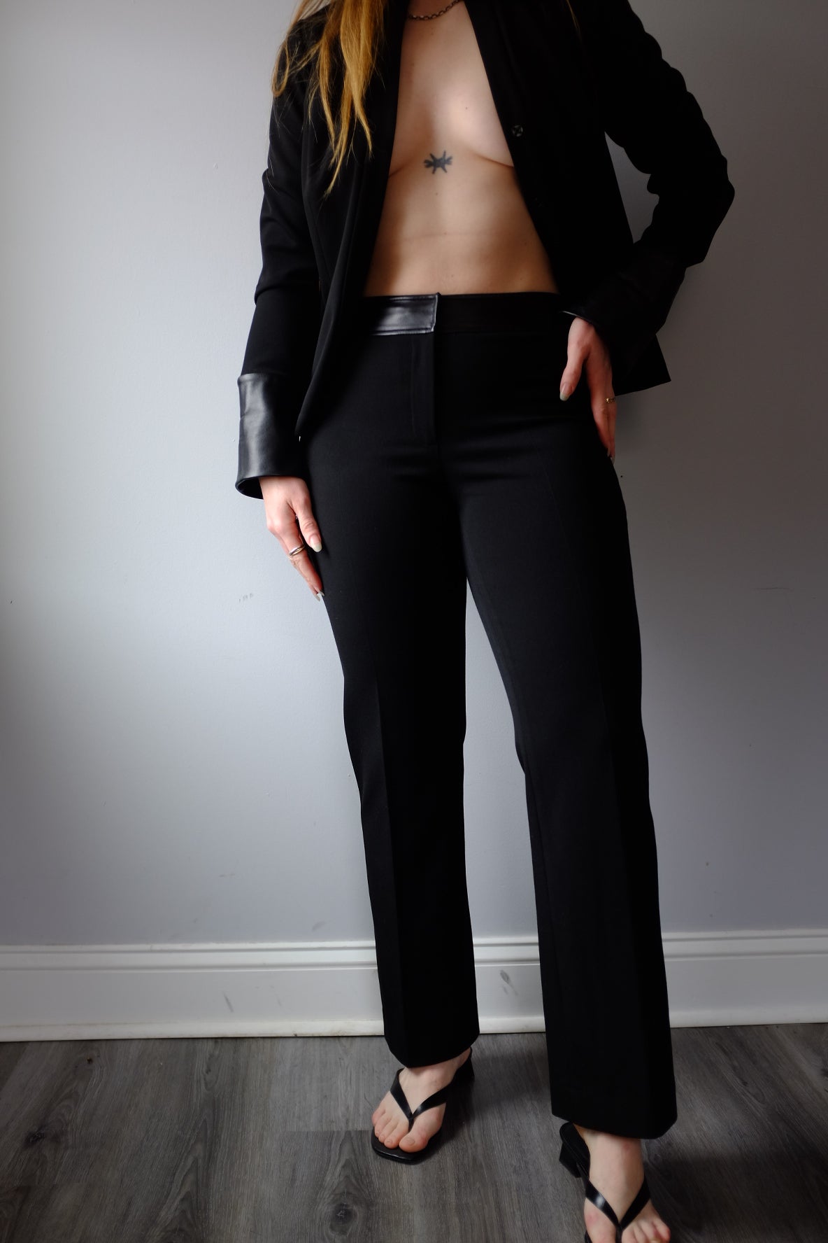 1990’s Black Suit with Leather S/M