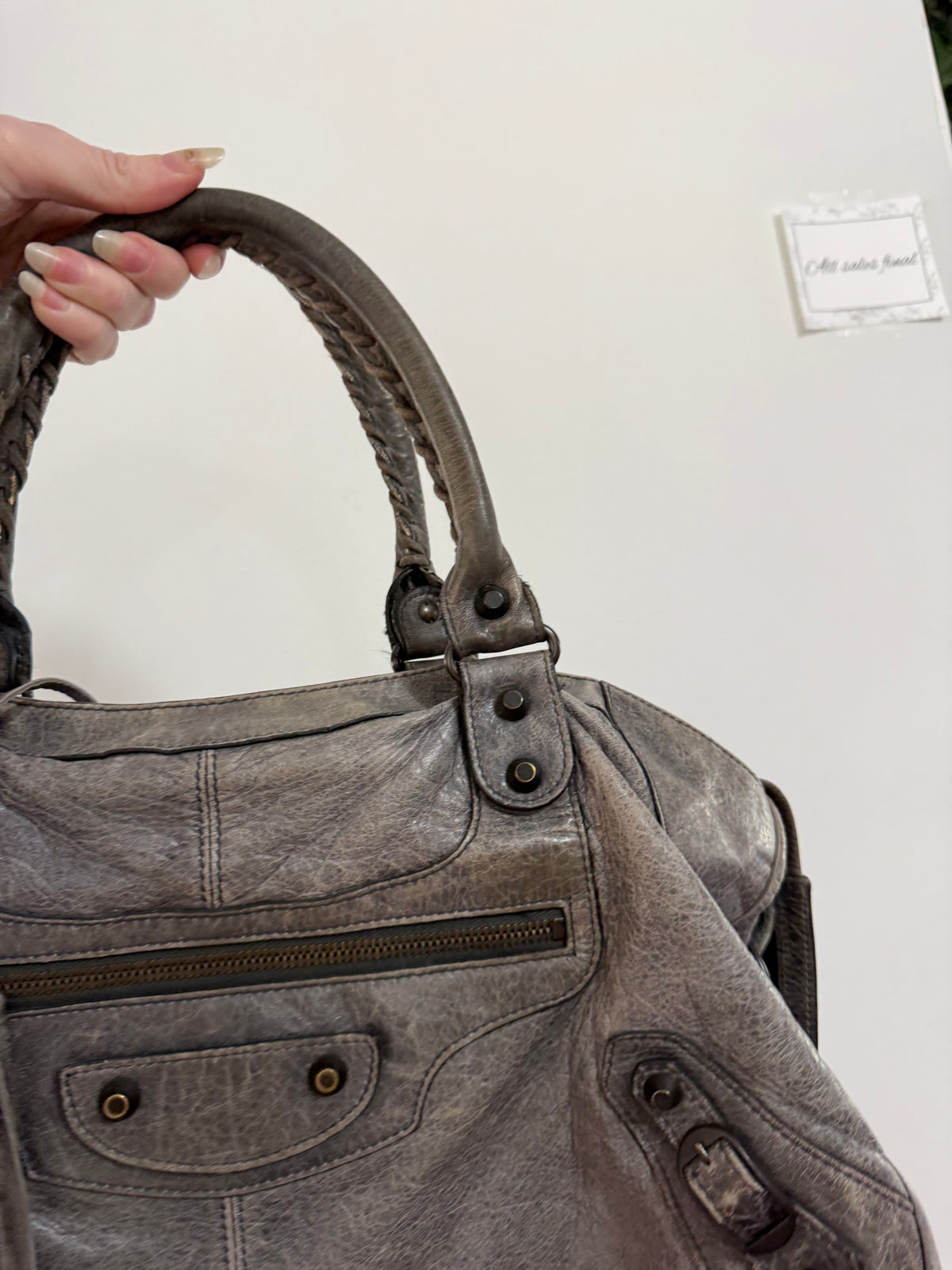 Vintage Dusty Blue Balenciaga City Bag