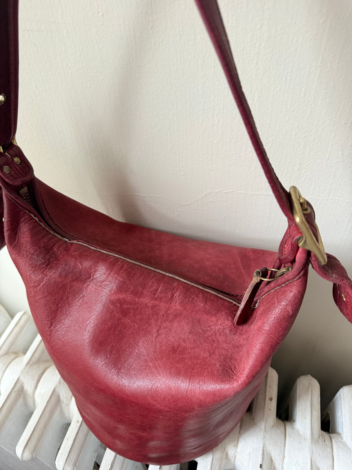 Vintage Duffle Feed Sac XL Coach Bag Red