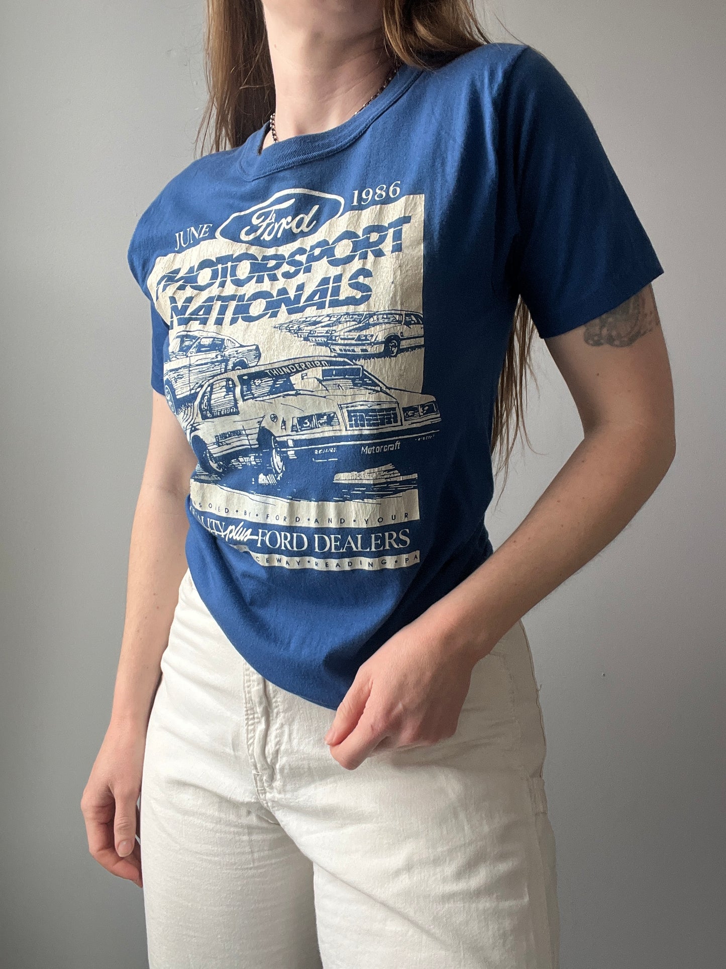 1980s Ford Cobalt Blue Shirt S/M