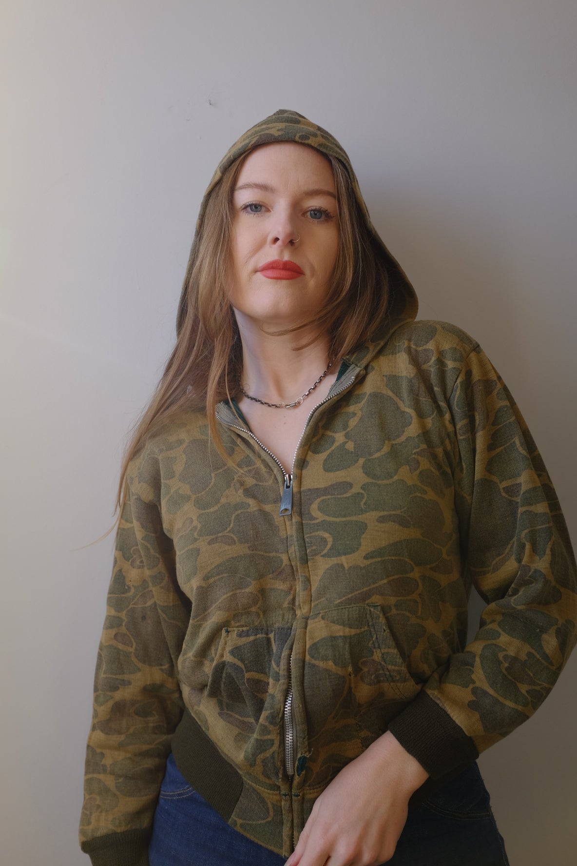 Vintage 1970’s Zip Up Camo Hoodie