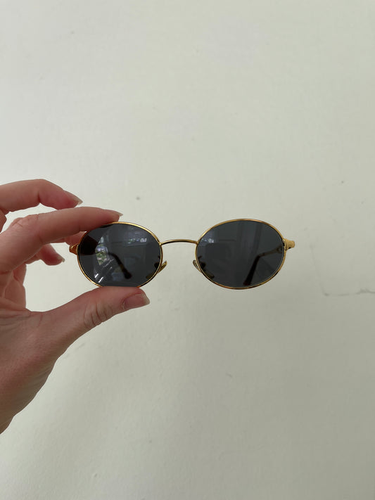 Vintage Versace Oval Sunglasses Gold