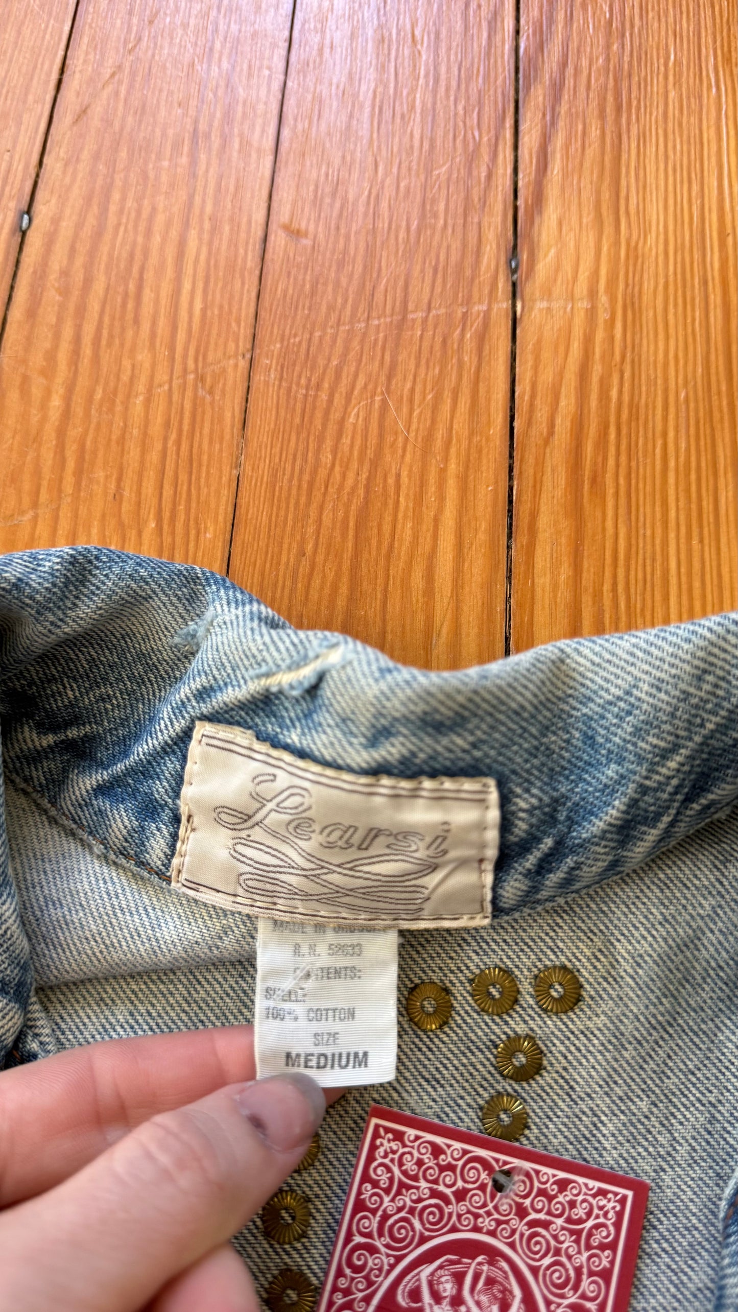 1980s Hand Painted Wild Cat Tiger Denim Jacket S-L