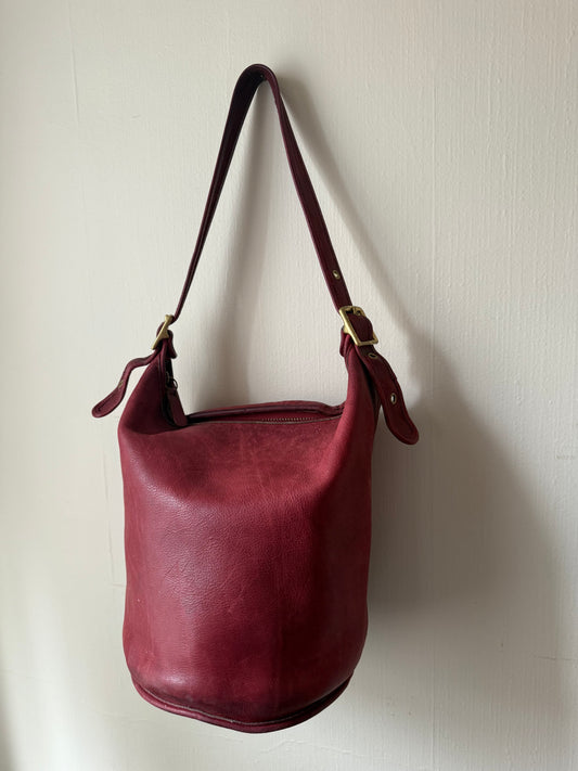 Vintage Duffle Feed Sac XL Coach Bag Red