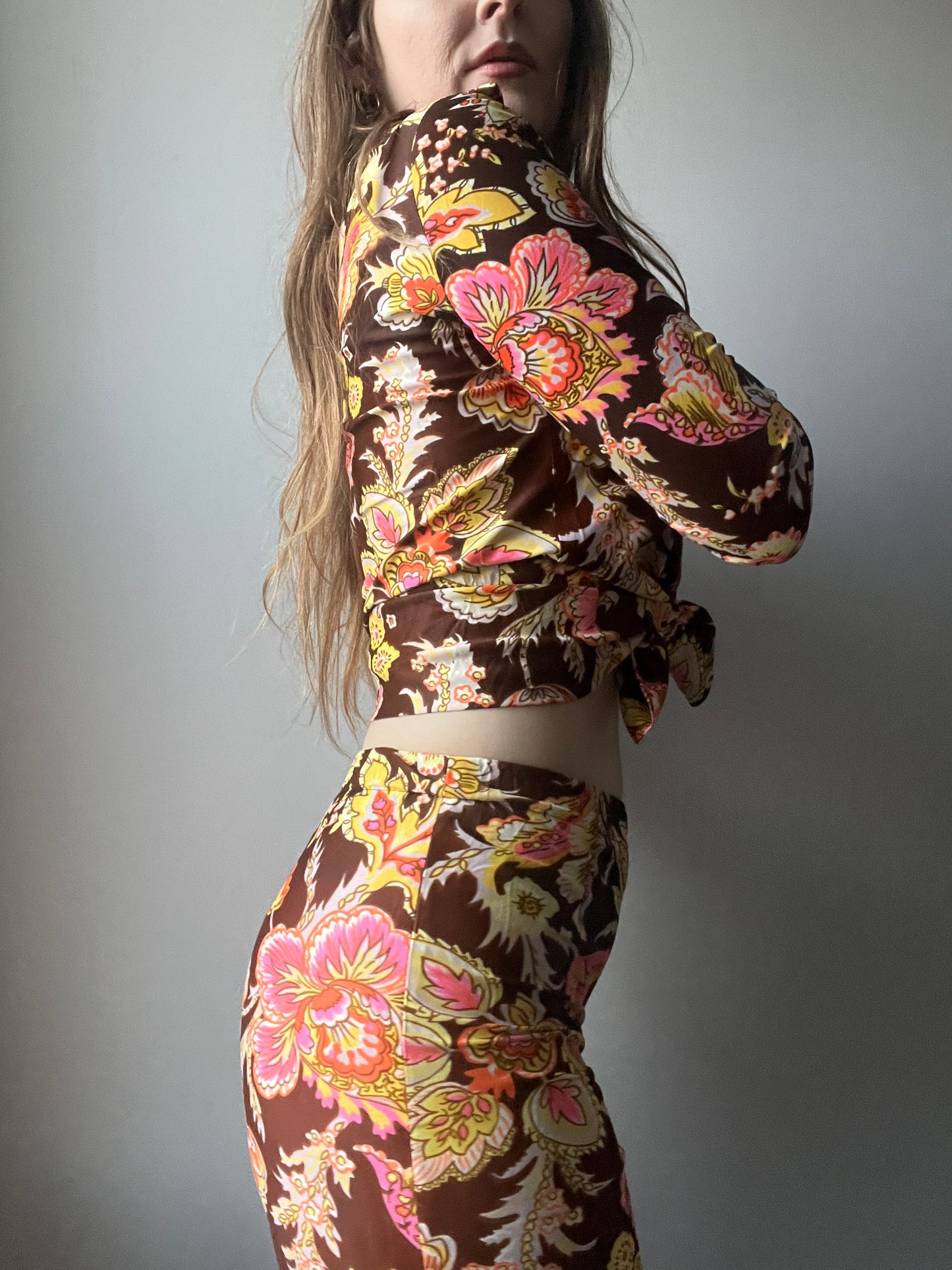 1970s 2 Piece Floral Set