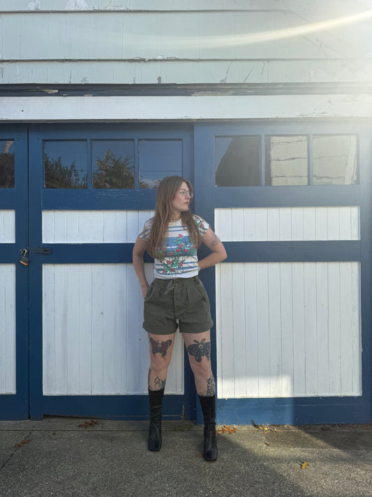 1970s 100% Cotton European Military Shorts