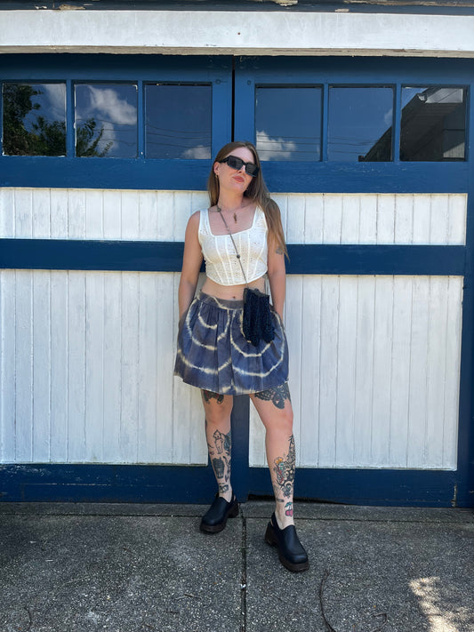 Tie Dye Leather Skirt