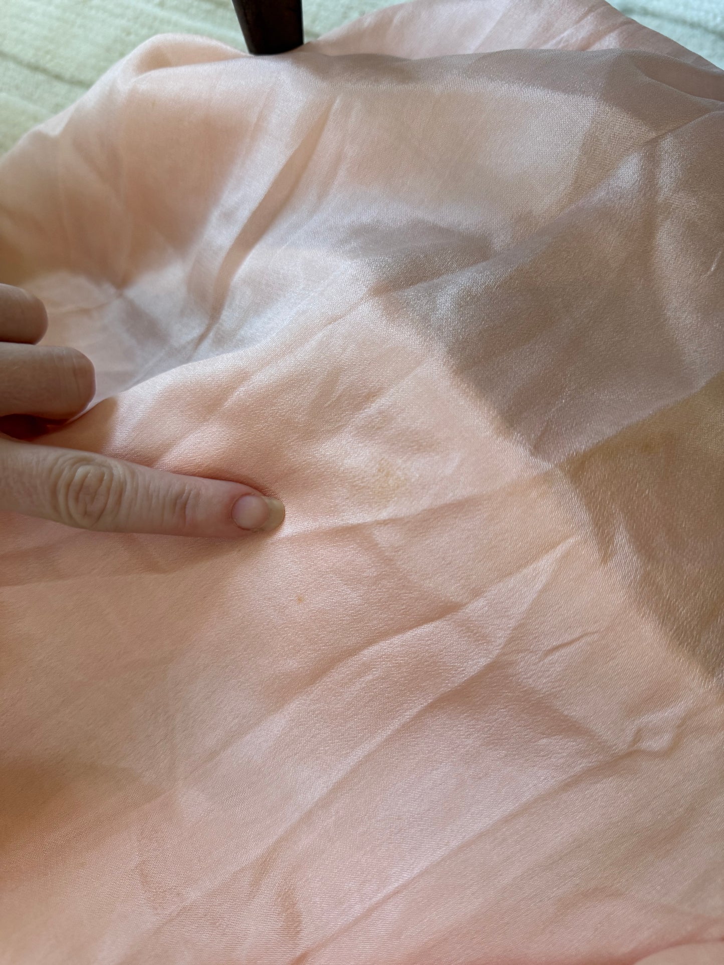 1920s or 1930s Victorian Era Pink Silk Maxi Dress with Belt Tie S to L