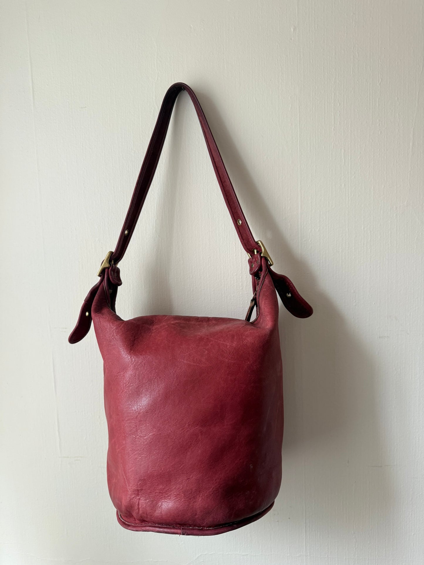 Vintage Duffle Feed Sac XL Coach Bag Red