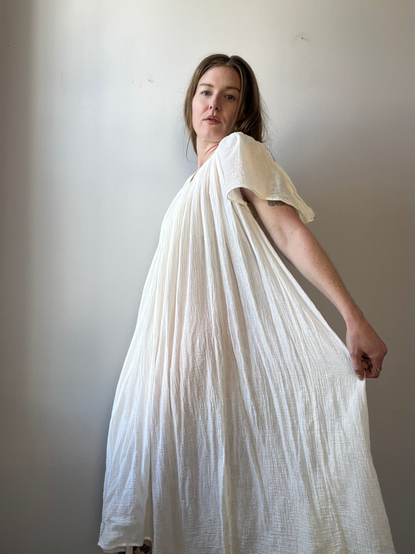 1970s Gauzy Cotton Amerikan Climax Dress