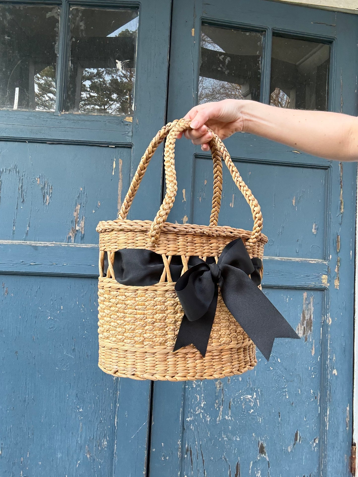 Jane Birkin Style Vintage Basket Purse