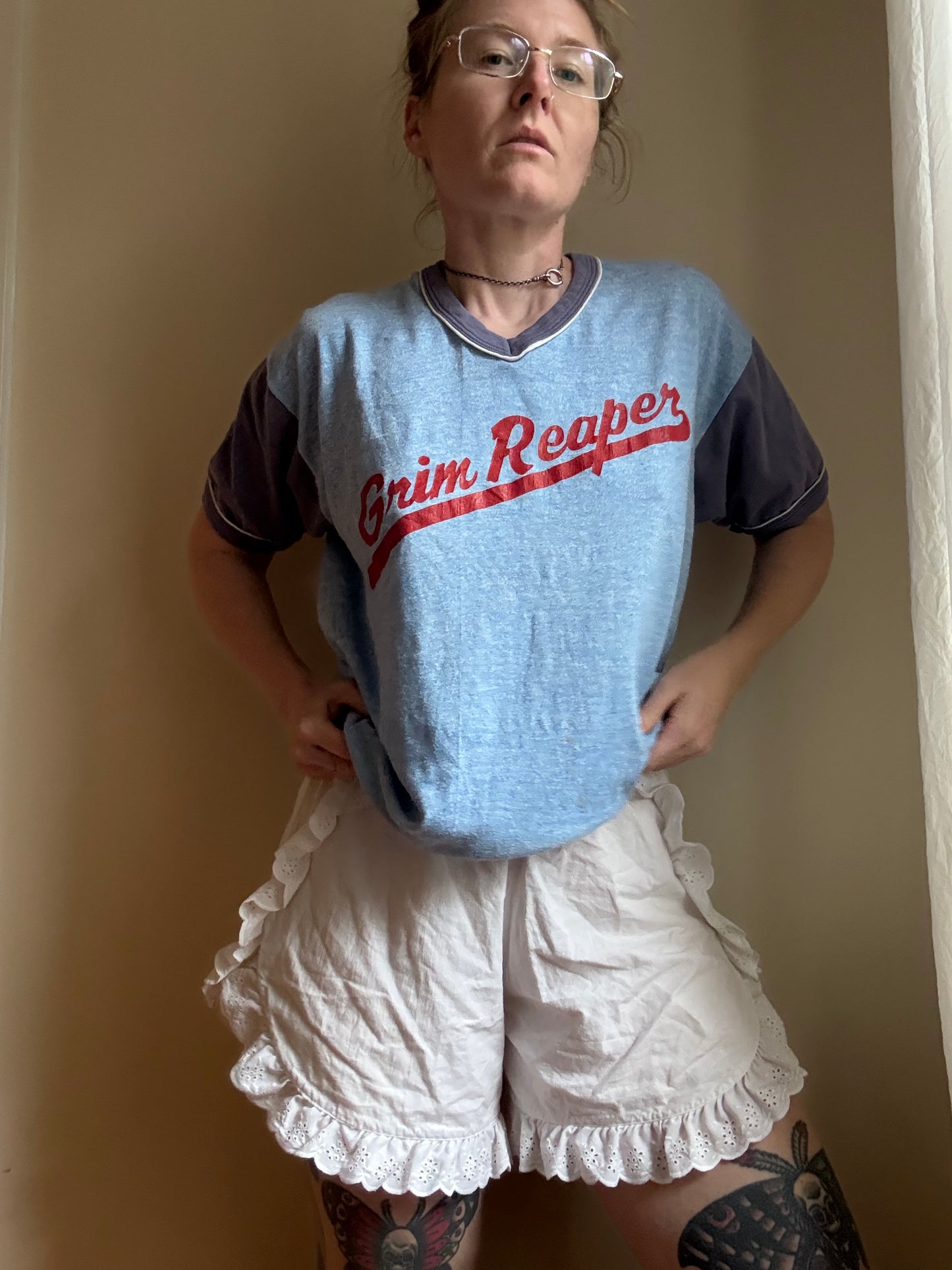 1970s Grim Reaper Blue Tee L/XL